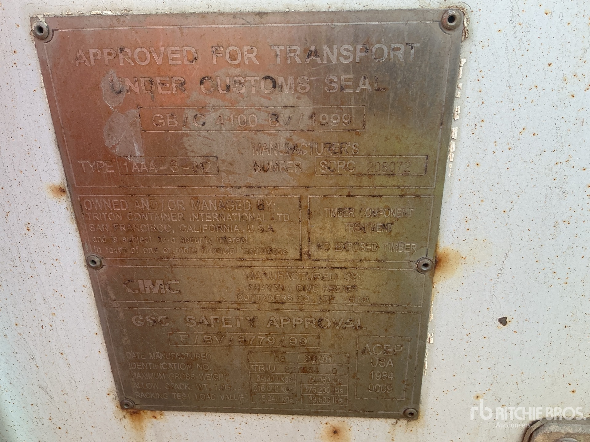 General Appearance with Serial Number / VIN
