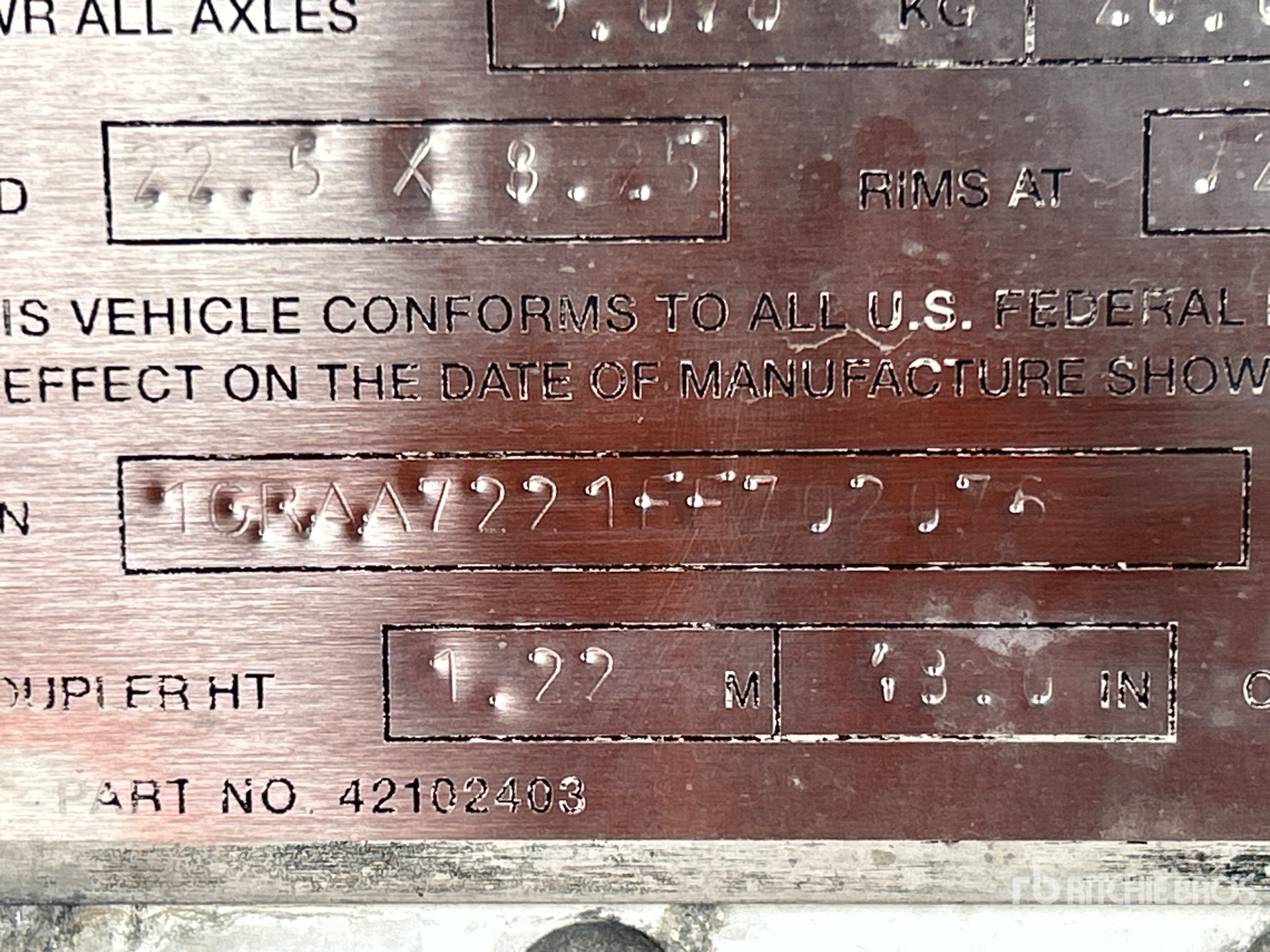 General Appearance with Serial Number / VIN
