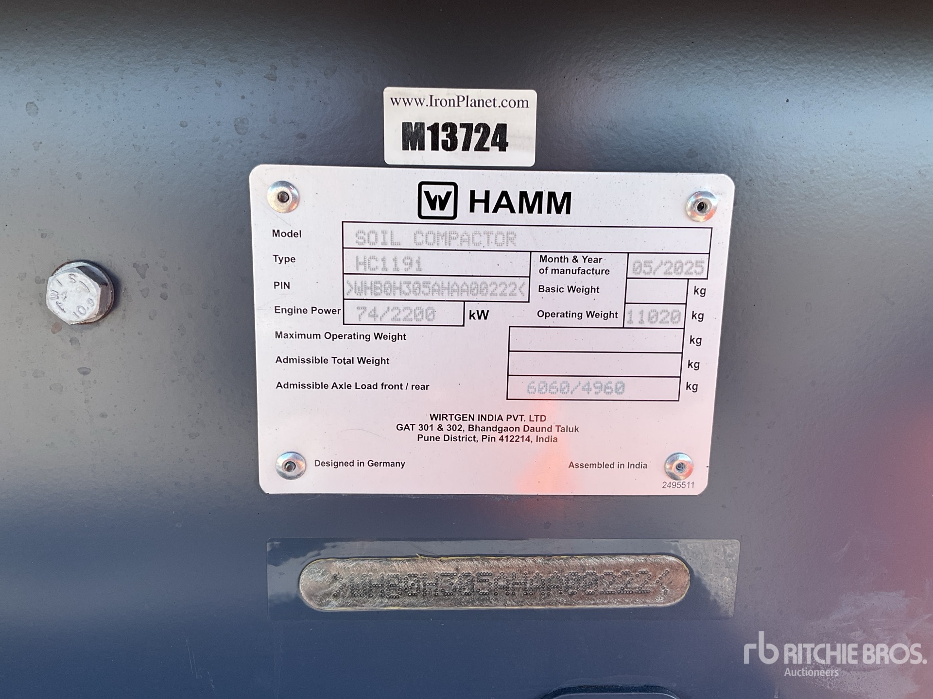 General Appearance with Serial Number / VIN