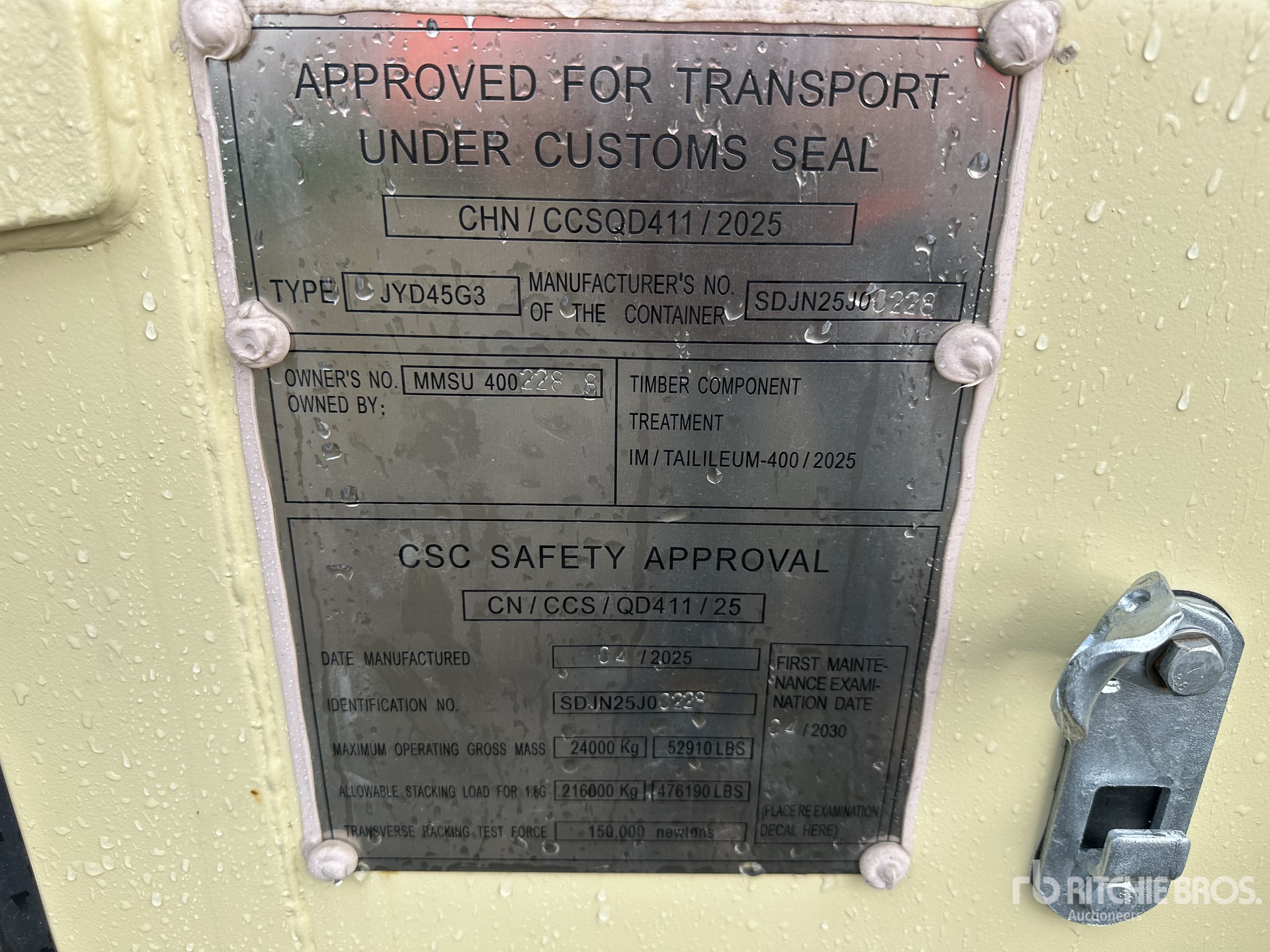 General Appearance with Serial Number / VIN
