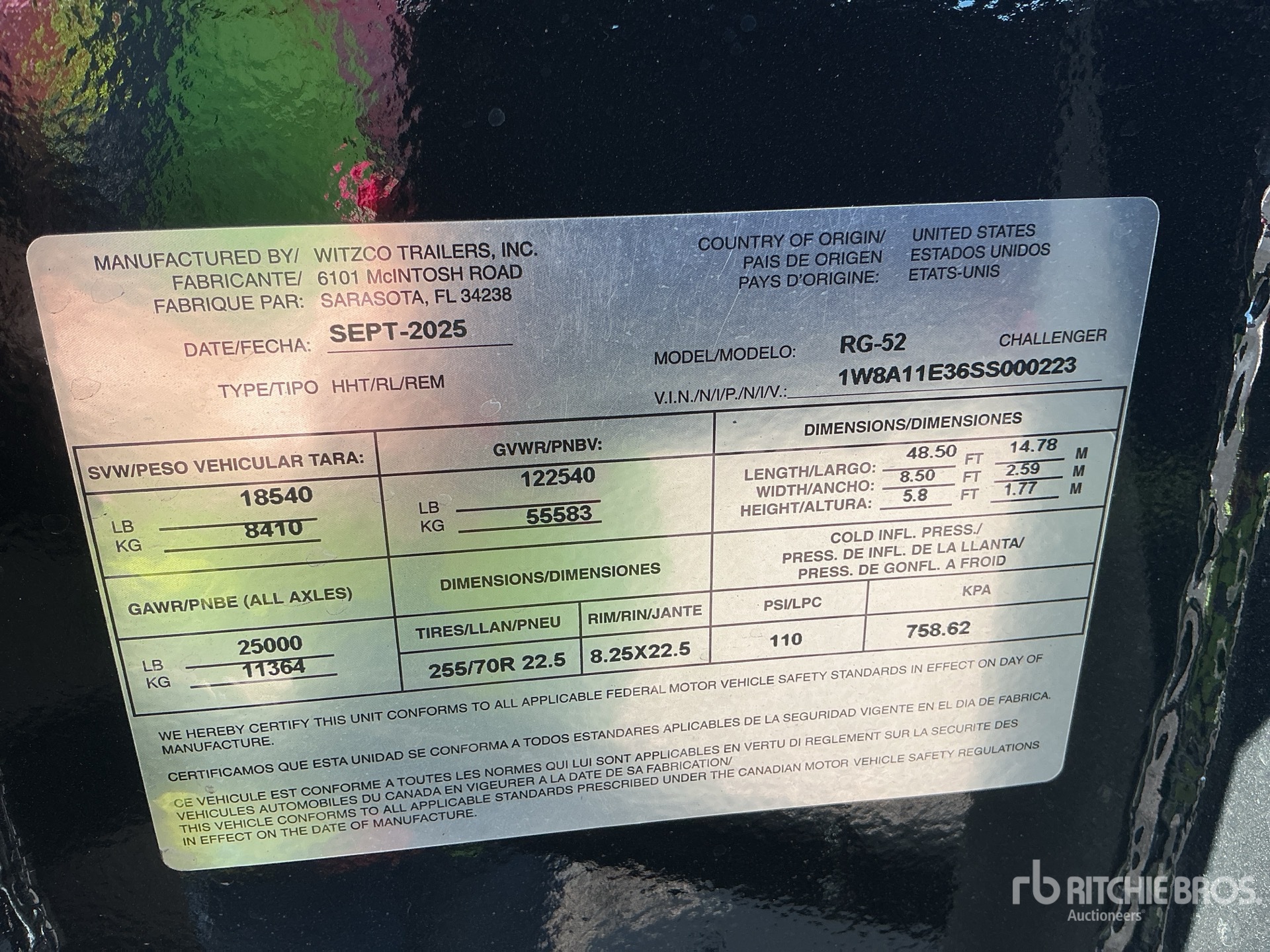 General Appearance with Serial Number / VIN