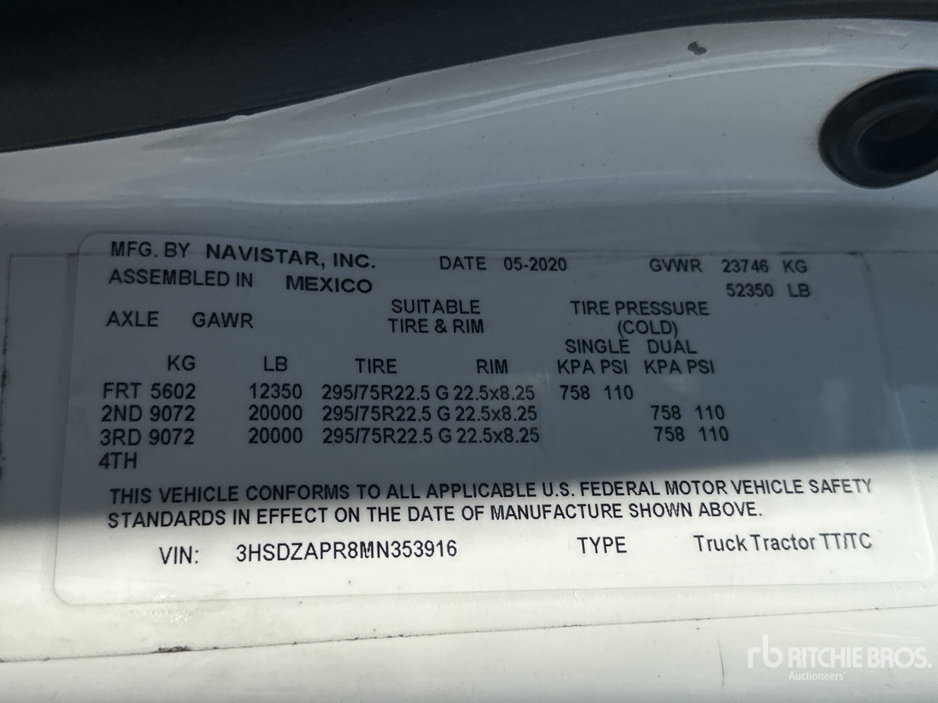 General Appearance with Serial Number / VIN