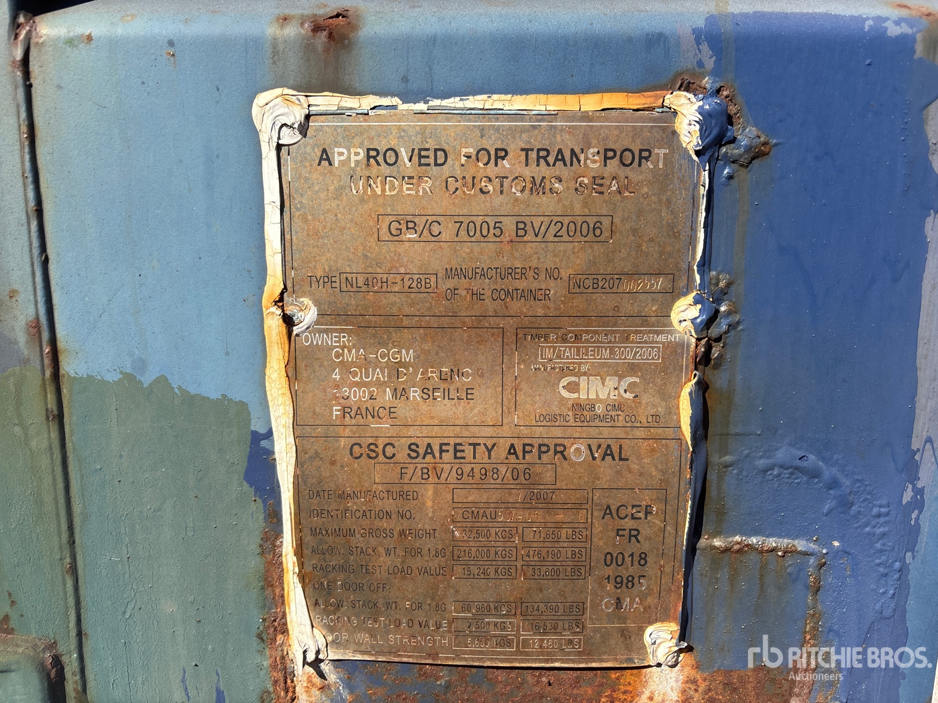 General Appearance with Serial Number / VIN