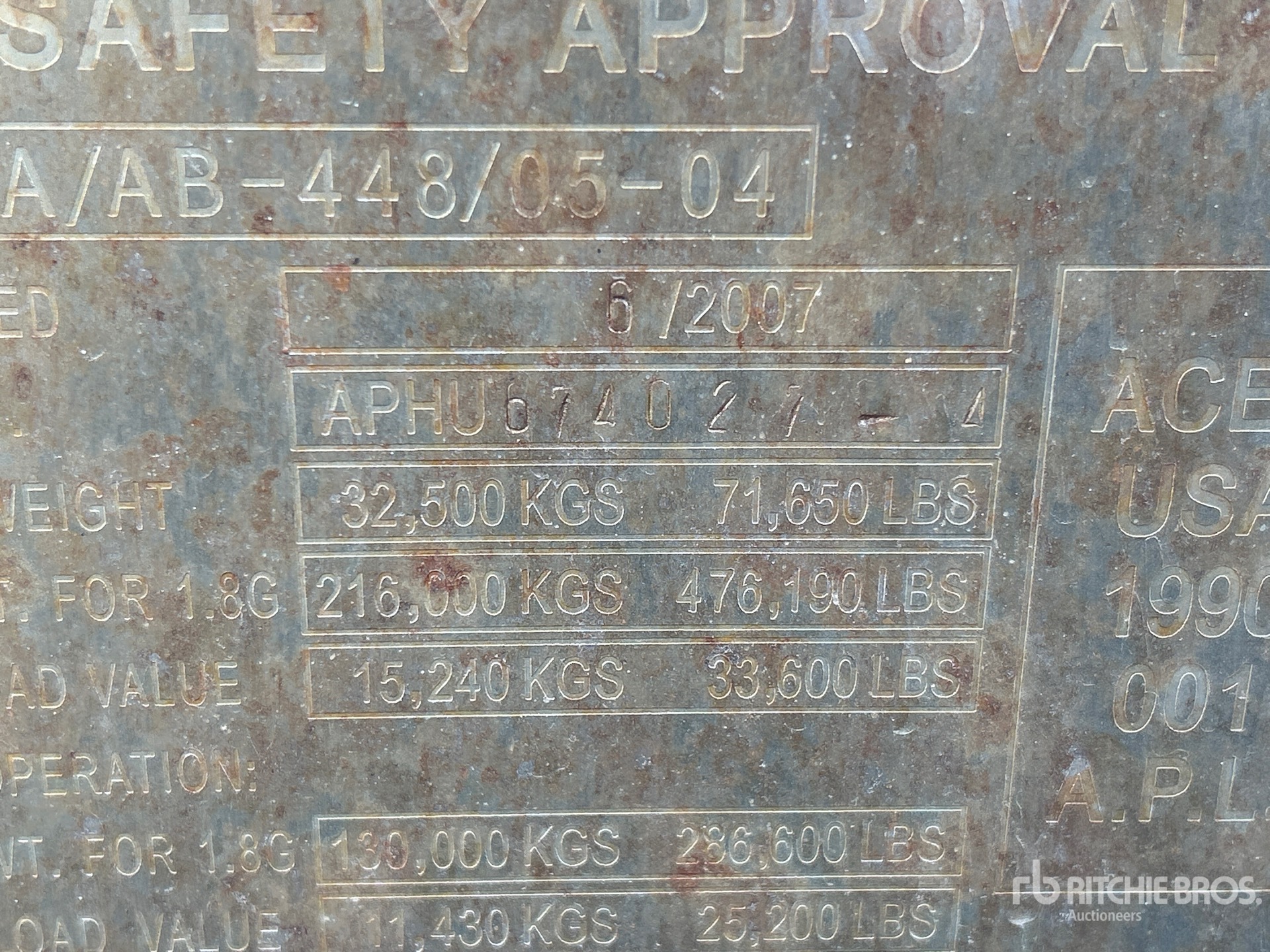 General Appearance with Serial Number / VIN