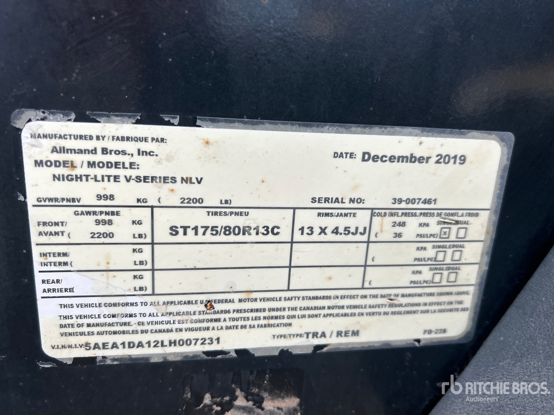 General Appearance with Serial Number / VIN