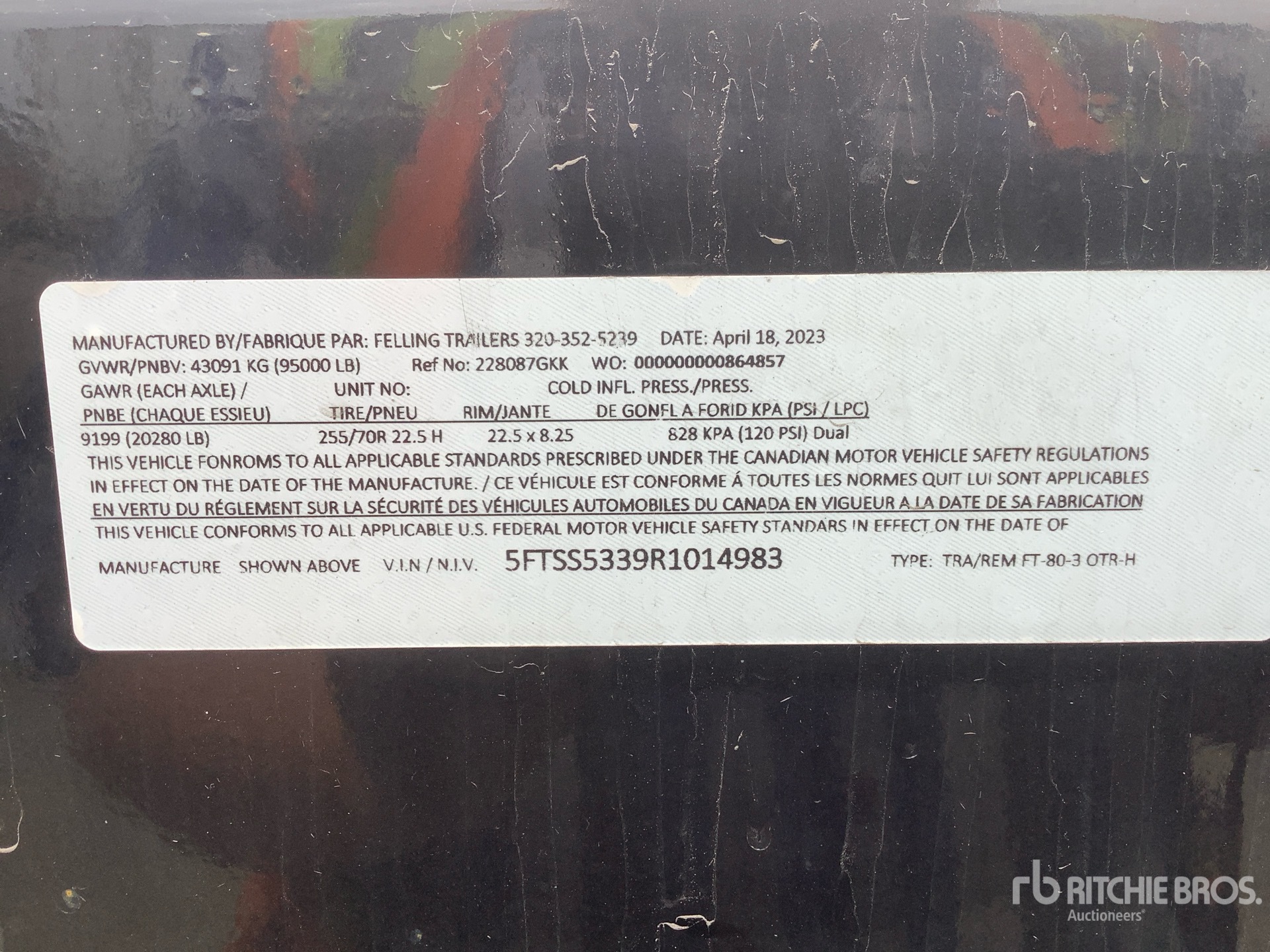 General Appearance with Serial Number / VIN