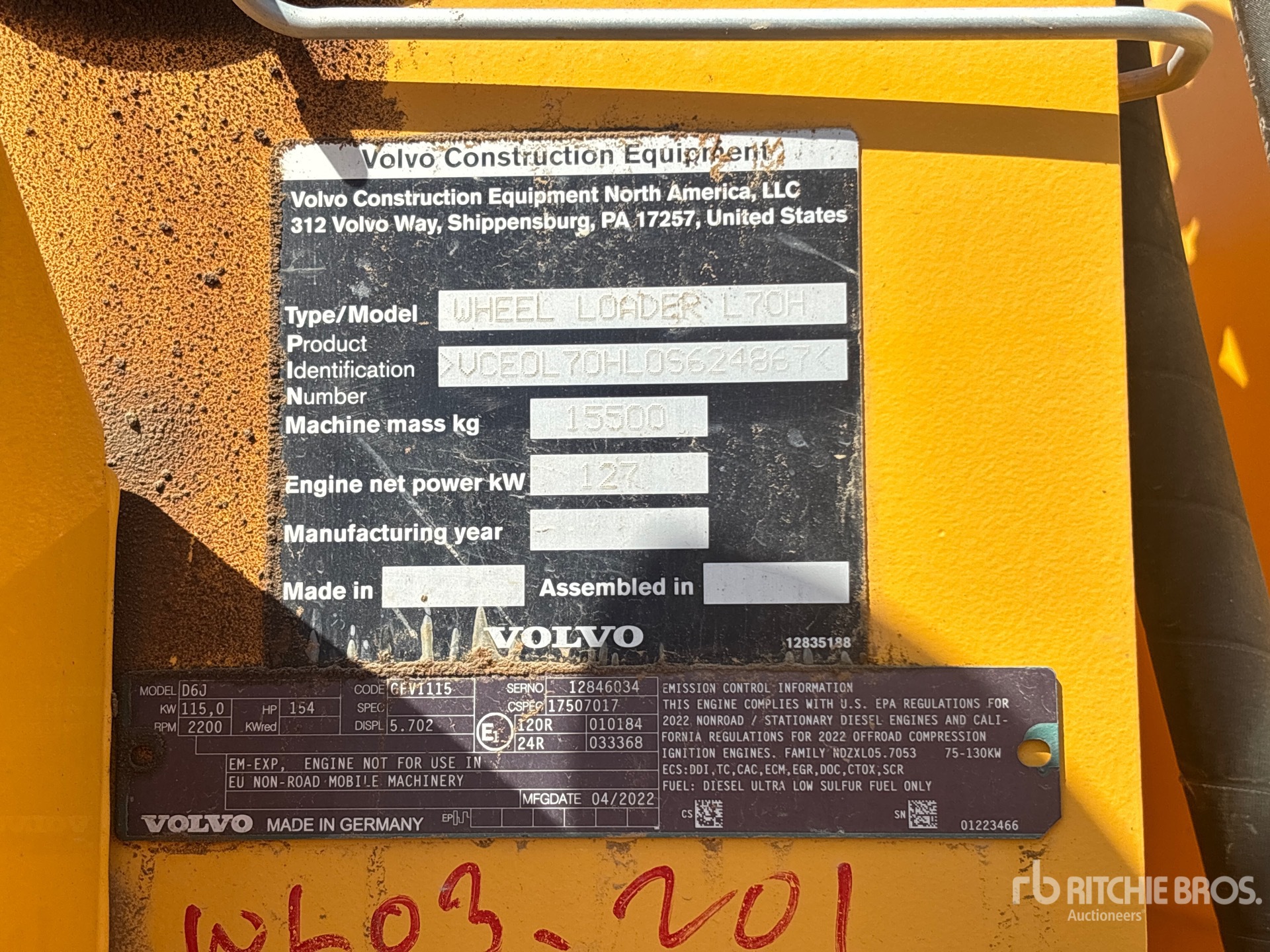 General Appearance with Serial Number / VIN