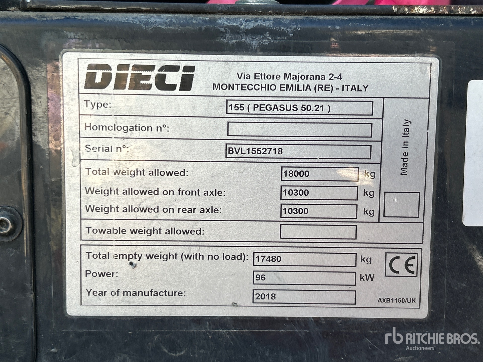 General Appearance with Serial Number / VIN