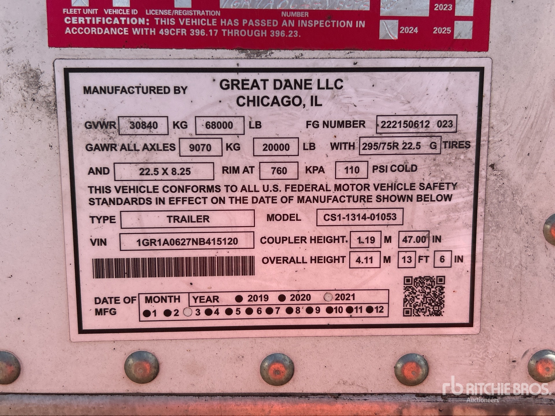 General Appearance with Serial Number / VIN