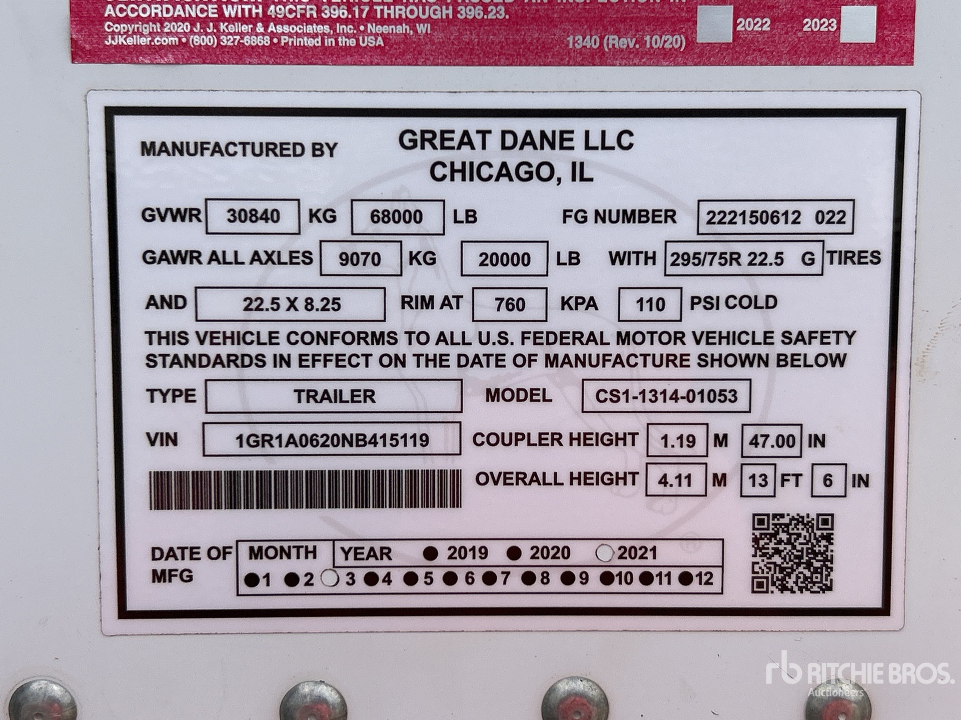 General Appearance with Serial Number / VIN