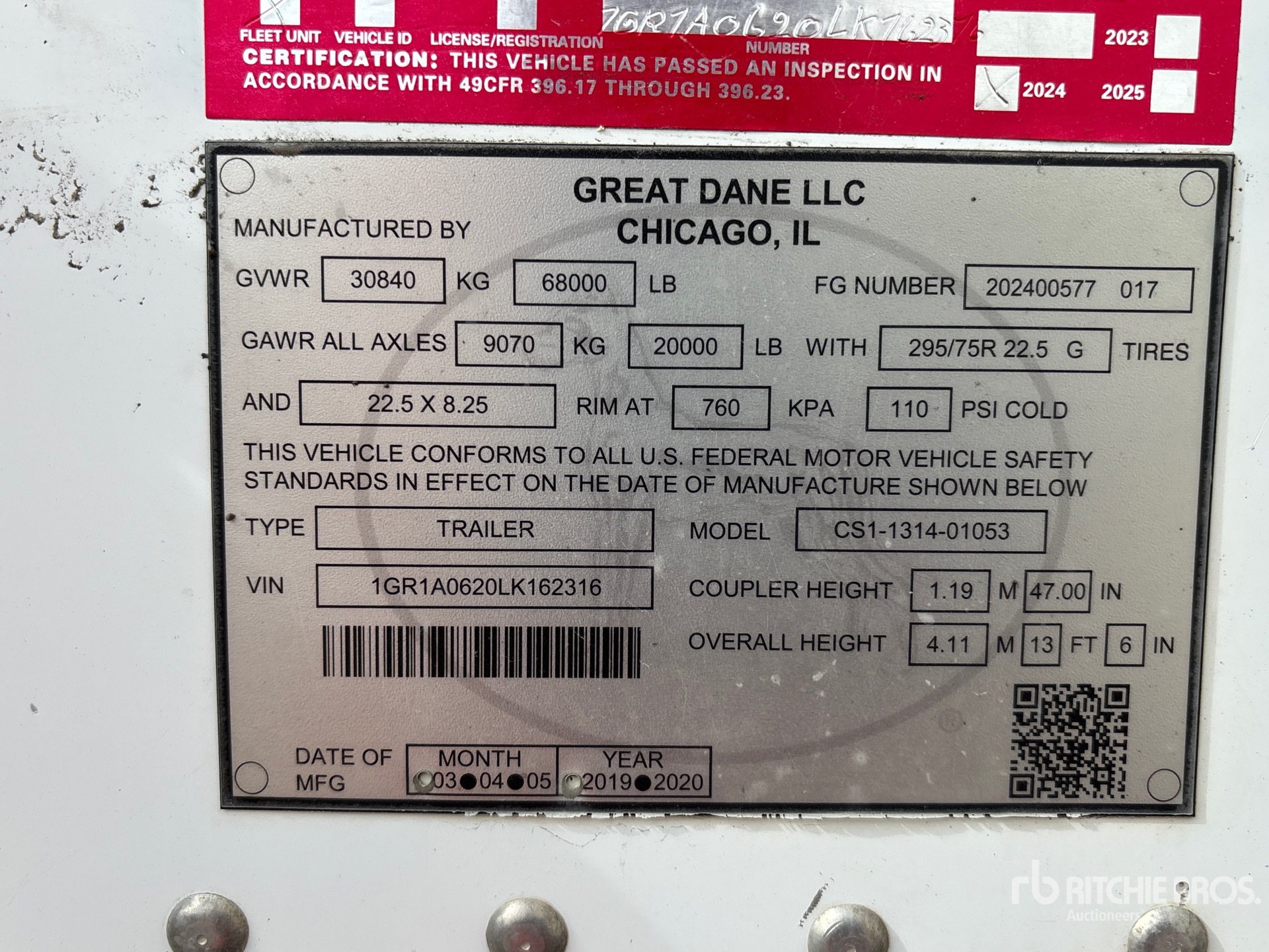 General Appearance with Serial Number / VIN
