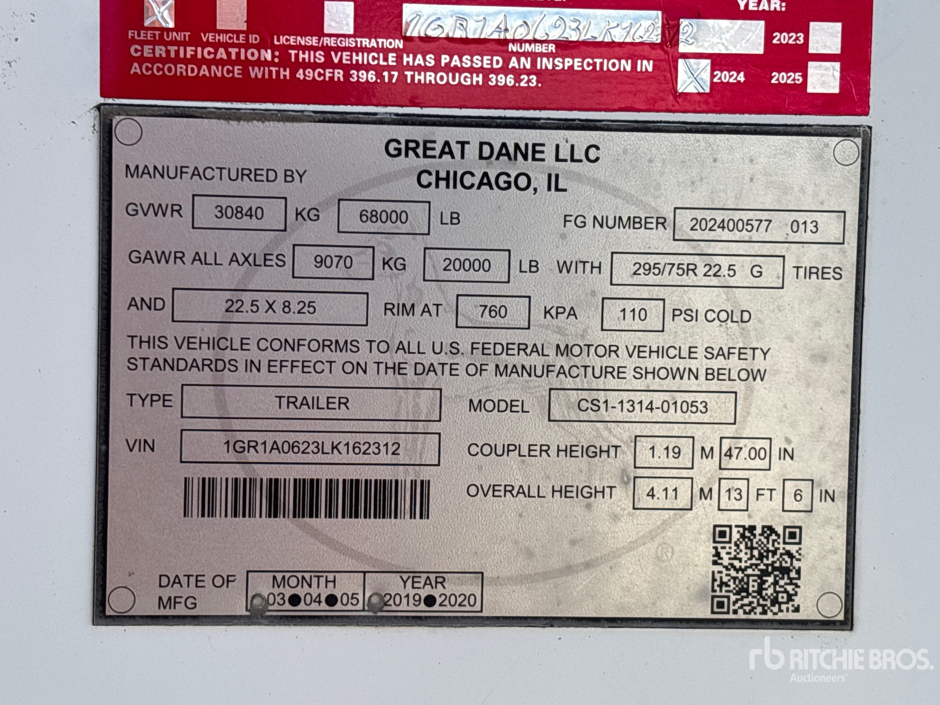 General Appearance with Serial Number / VIN