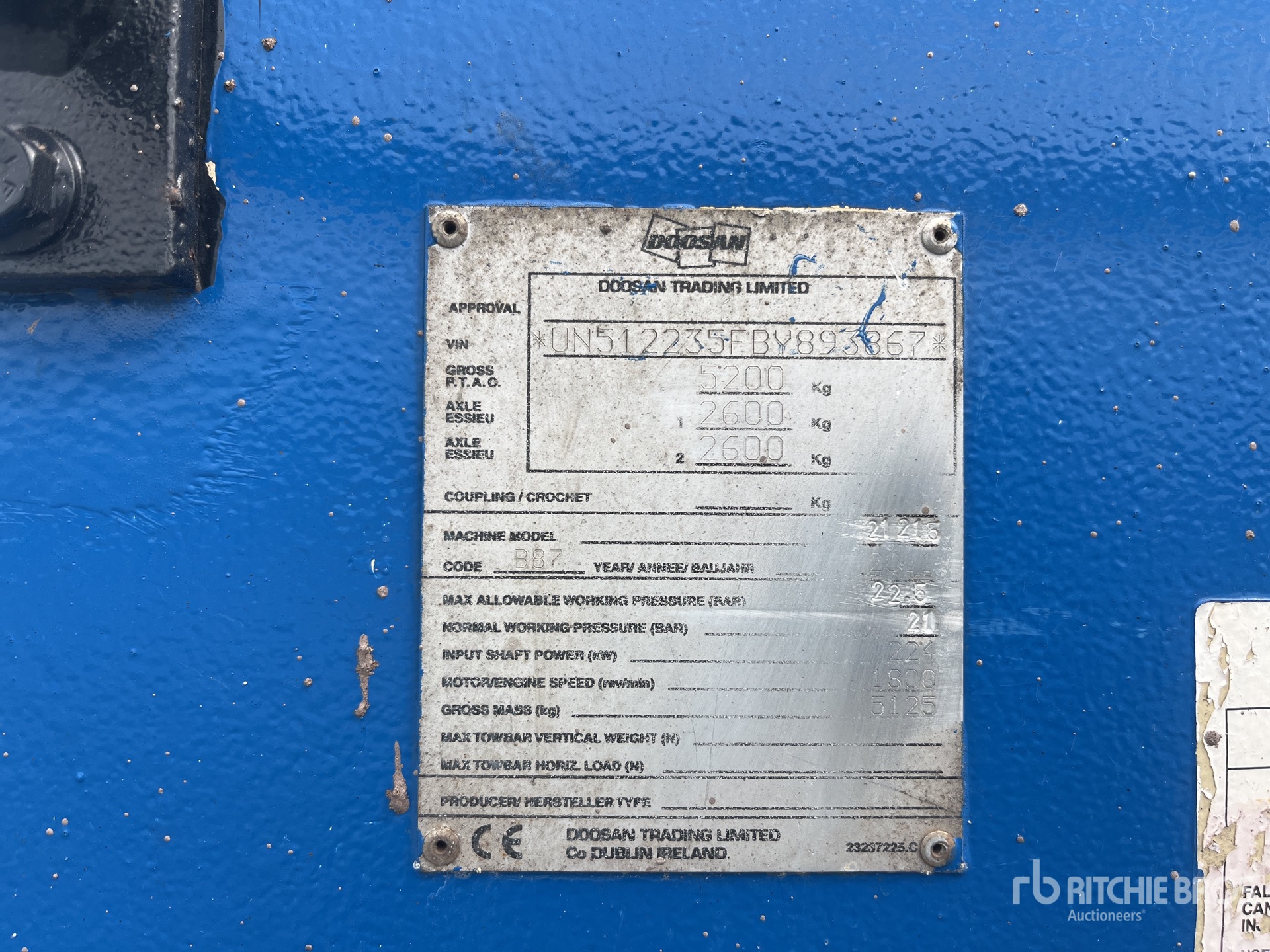 General Appearance with Serial Number / VIN