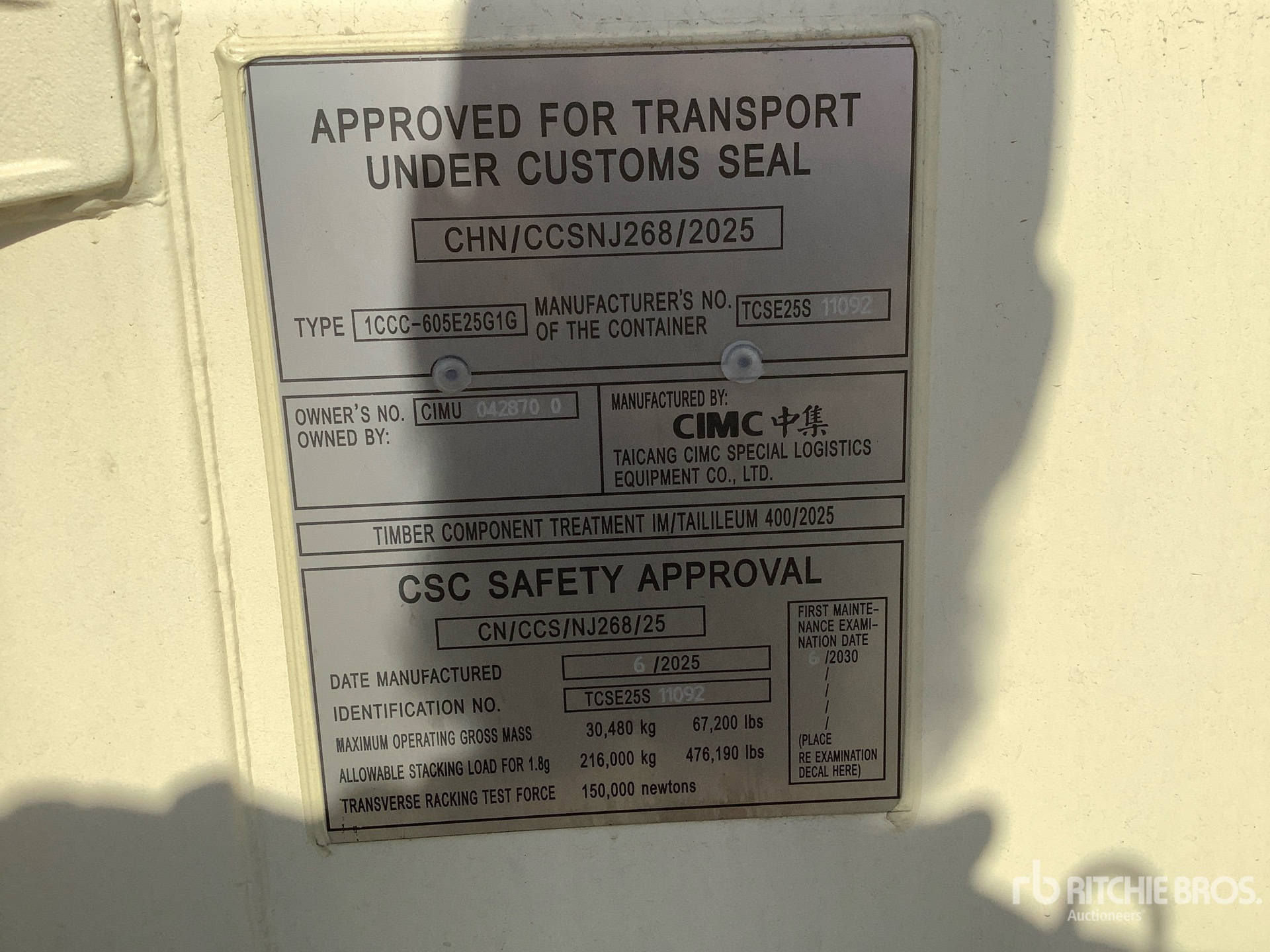 General Appearance with Serial Number / VIN