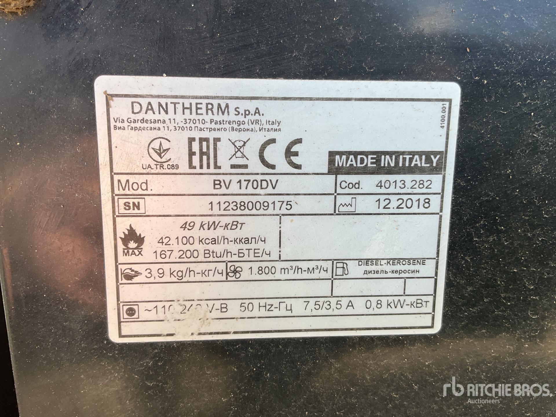 General Appearance with Serial Number / VIN