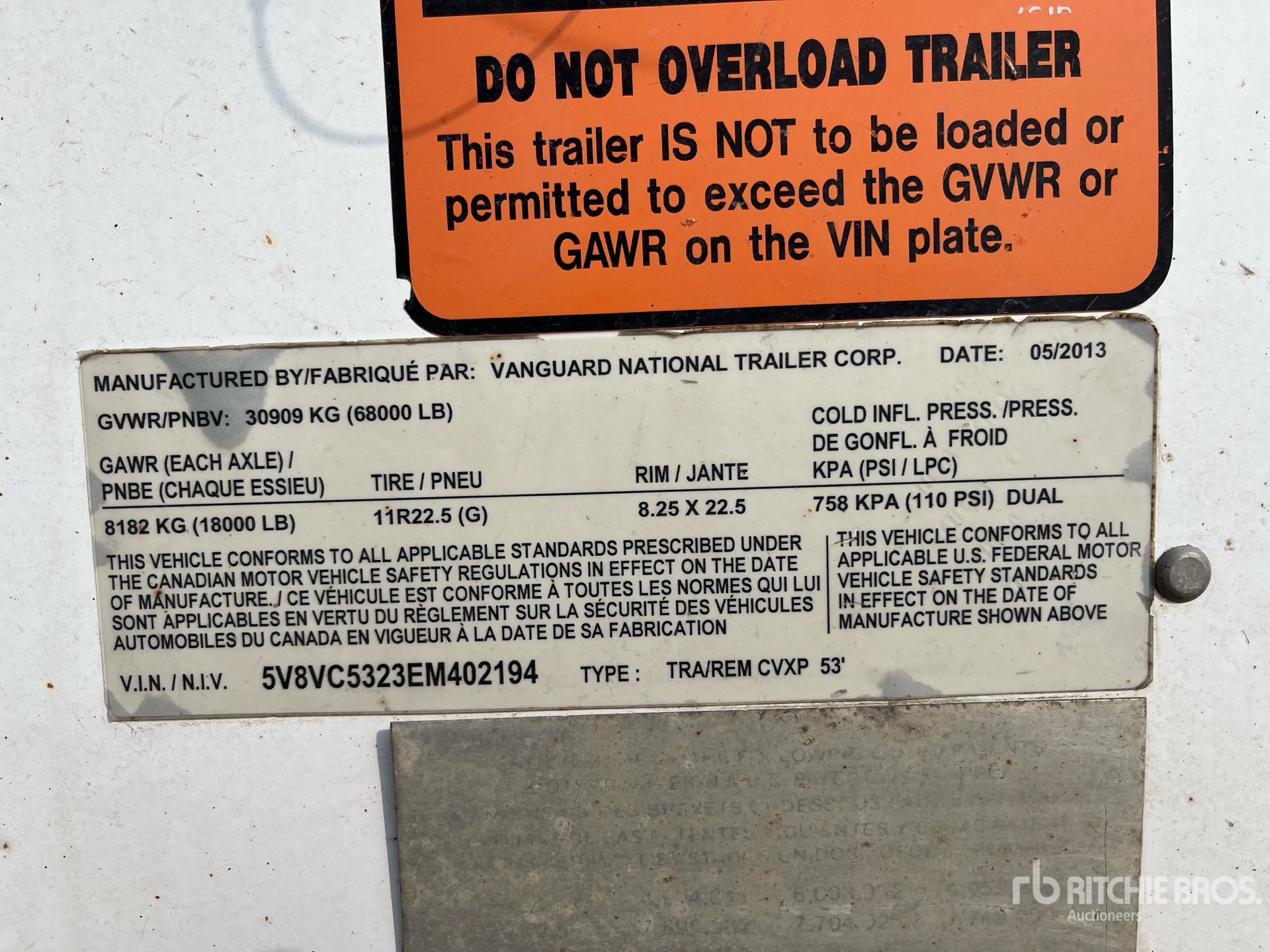 General Appearance with Serial Number / VIN