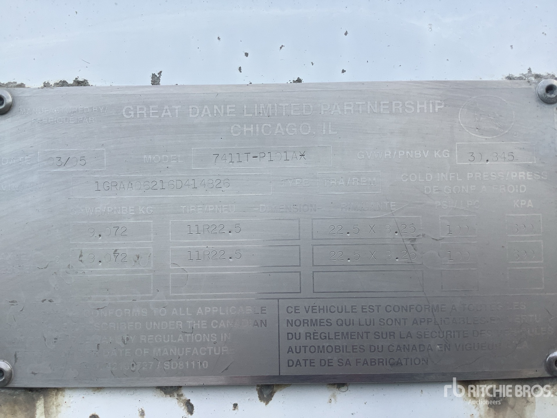 General Appearance with Serial Number / VIN
