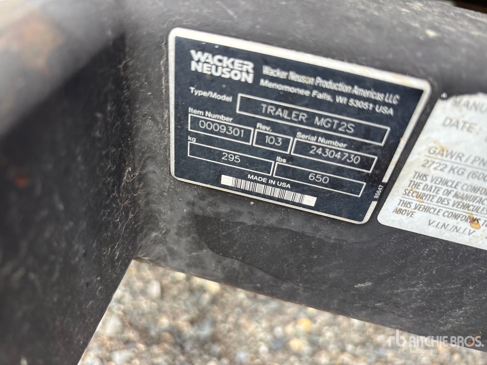 General Appearance with Serial Number / VIN