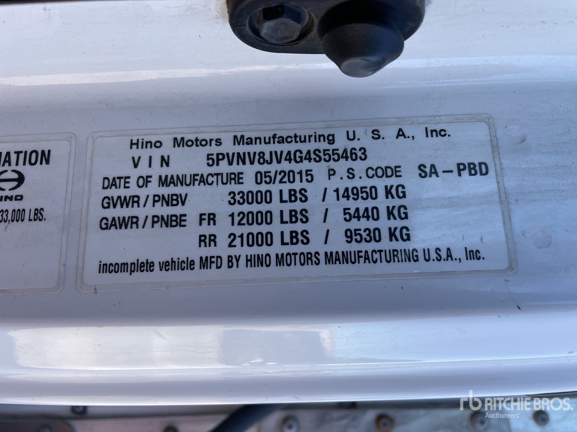 General Appearance with Serial Number / VIN