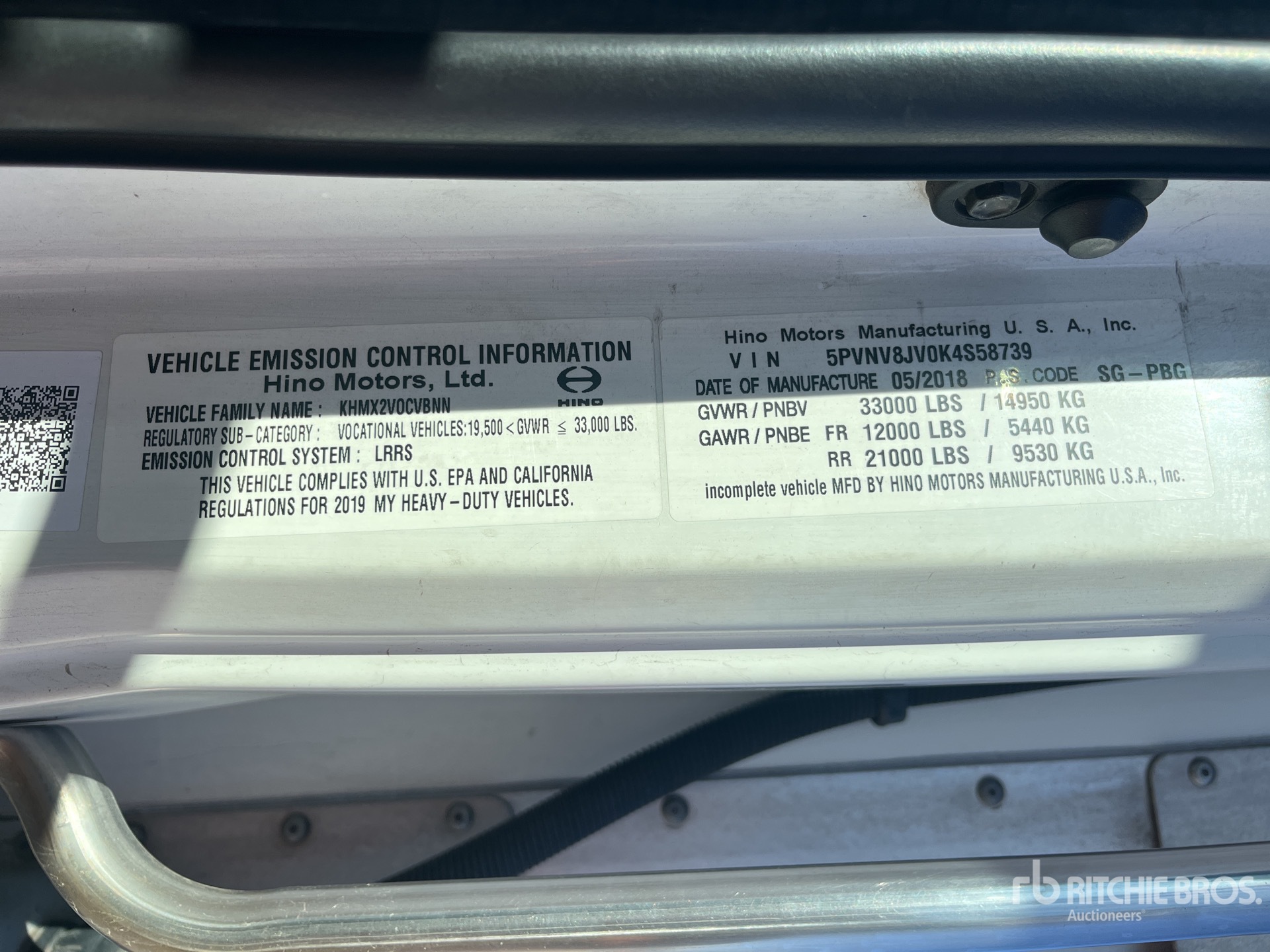 General Appearance with Serial Number / VIN