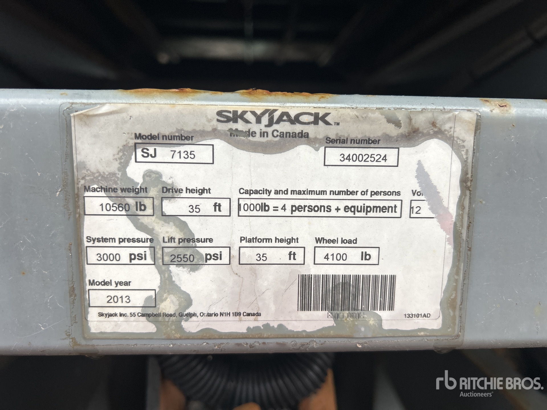 General Appearance with Serial Number / VIN