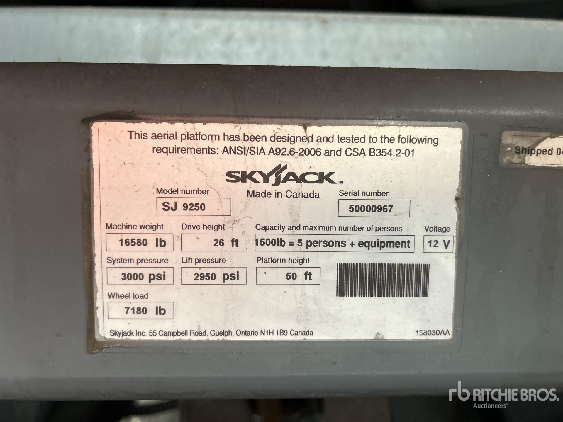 General Appearance with Serial Number / VIN