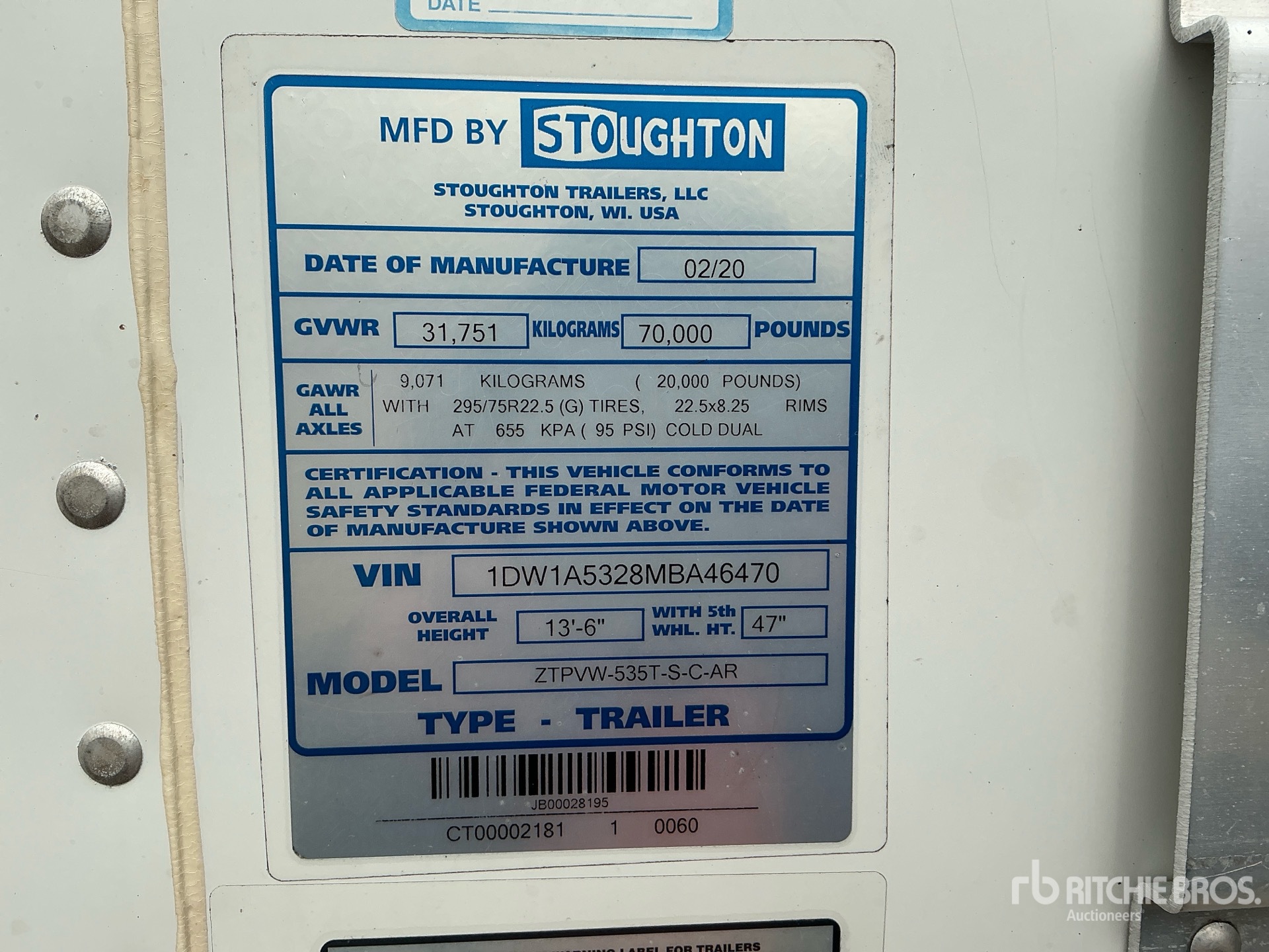 General Appearance with Serial Number / VIN