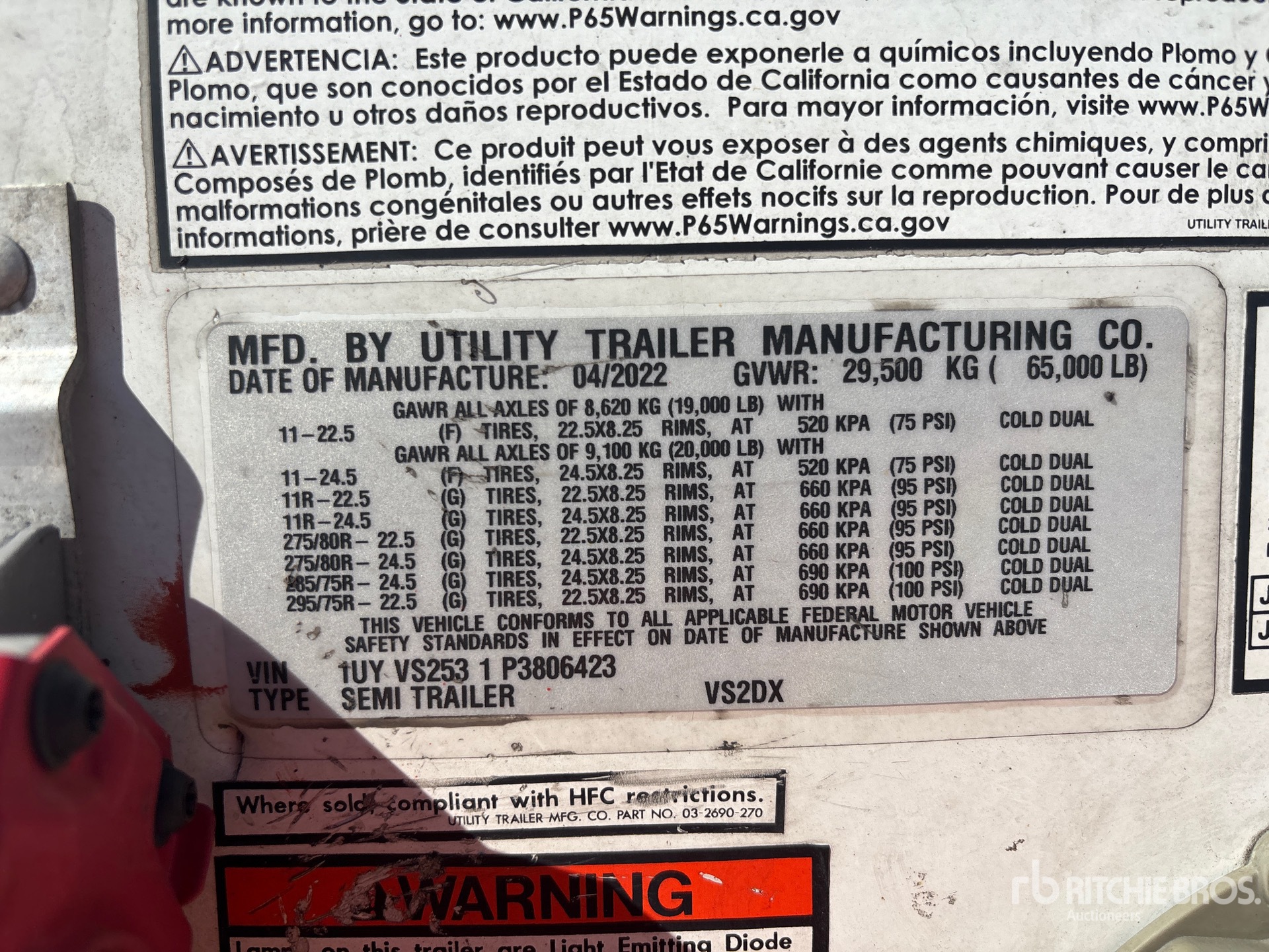 General Appearance with Serial Number / VIN