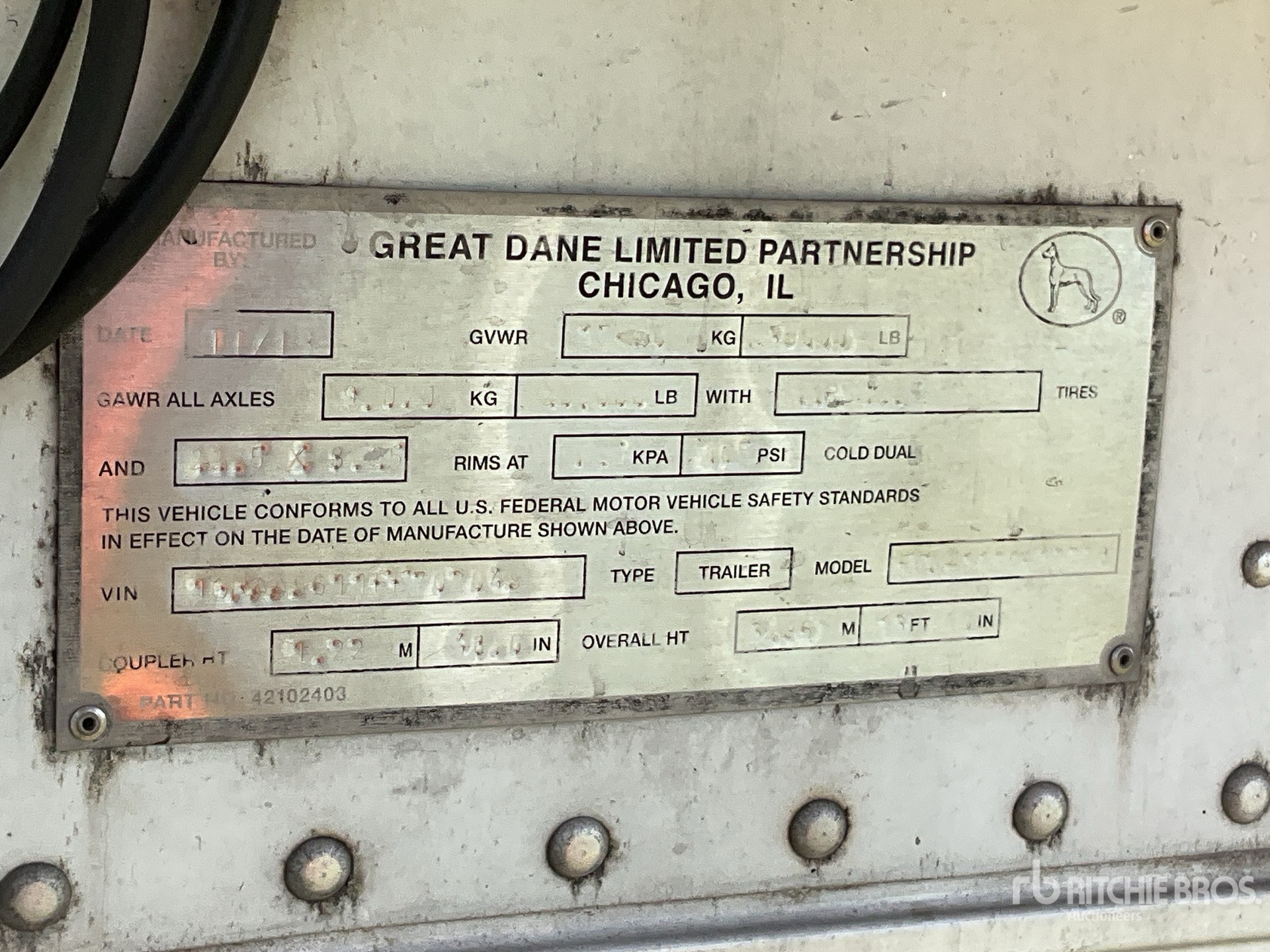 General Appearance with Serial Number / VIN
