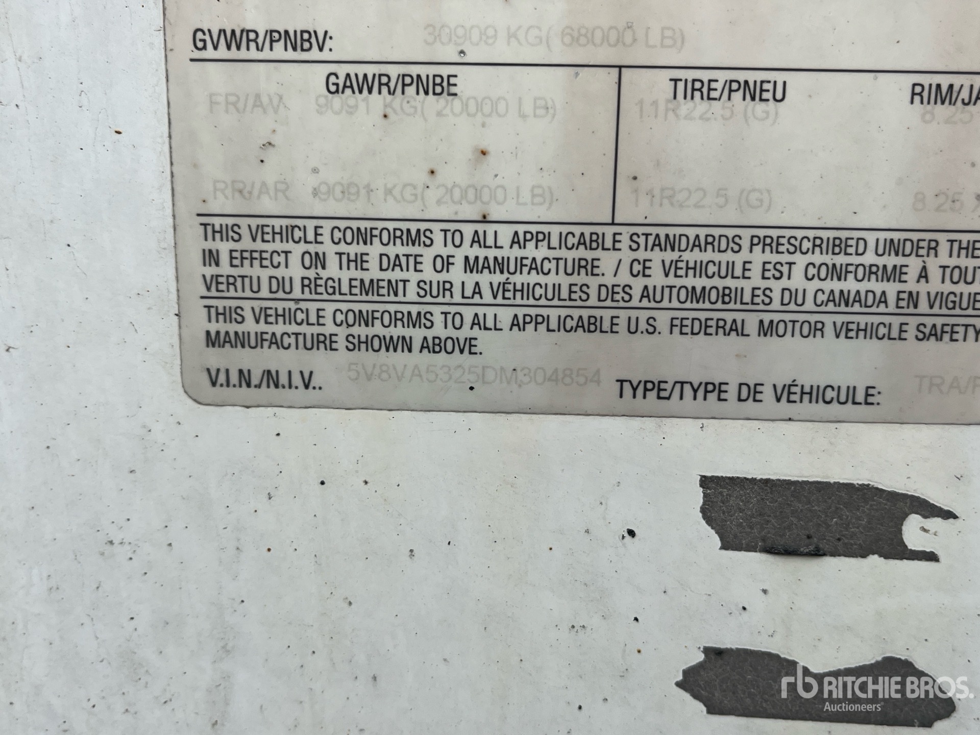 General Appearance with Serial Number / VIN