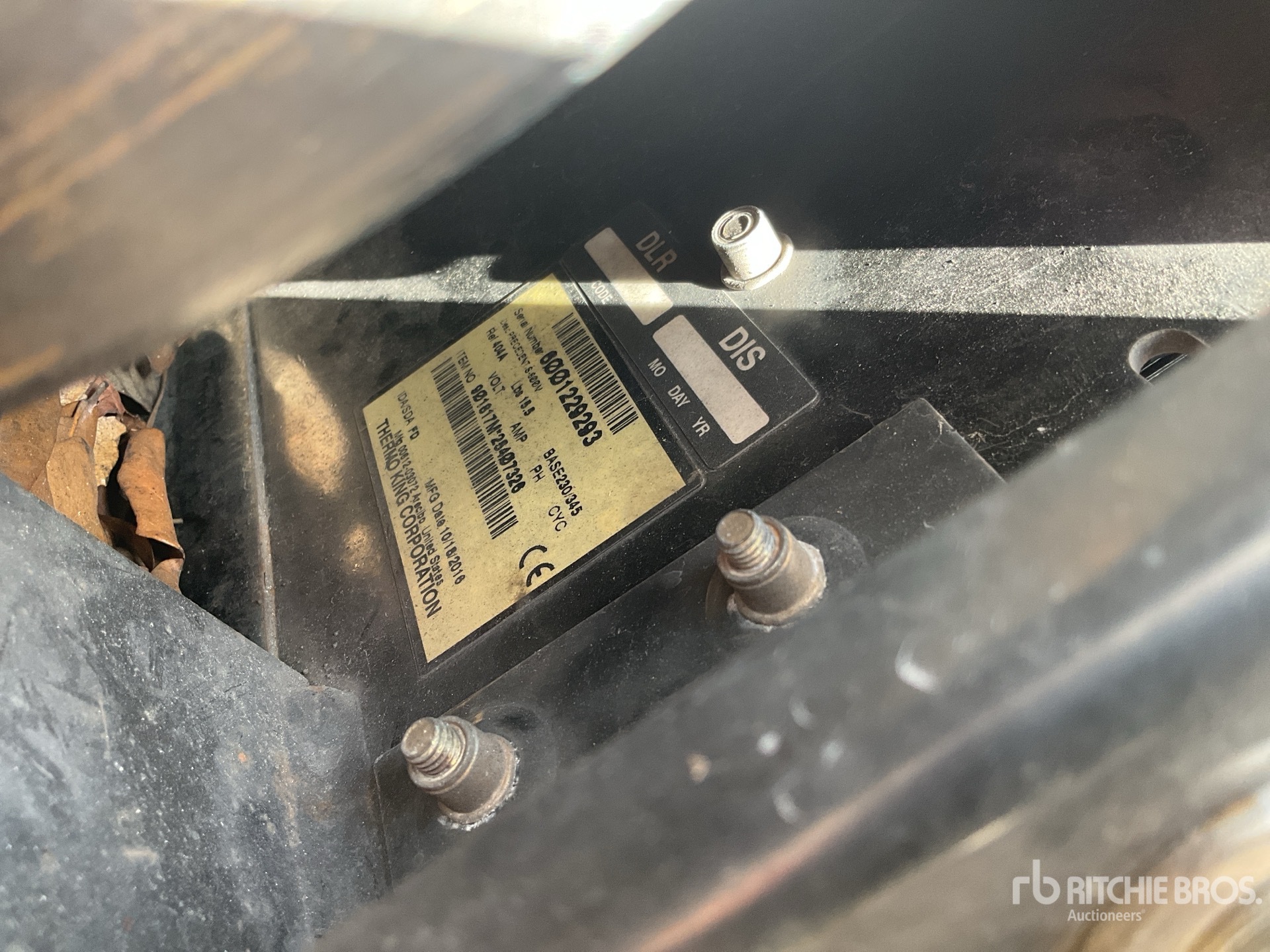 General Appearance with Refrigeration Unit Serial Number