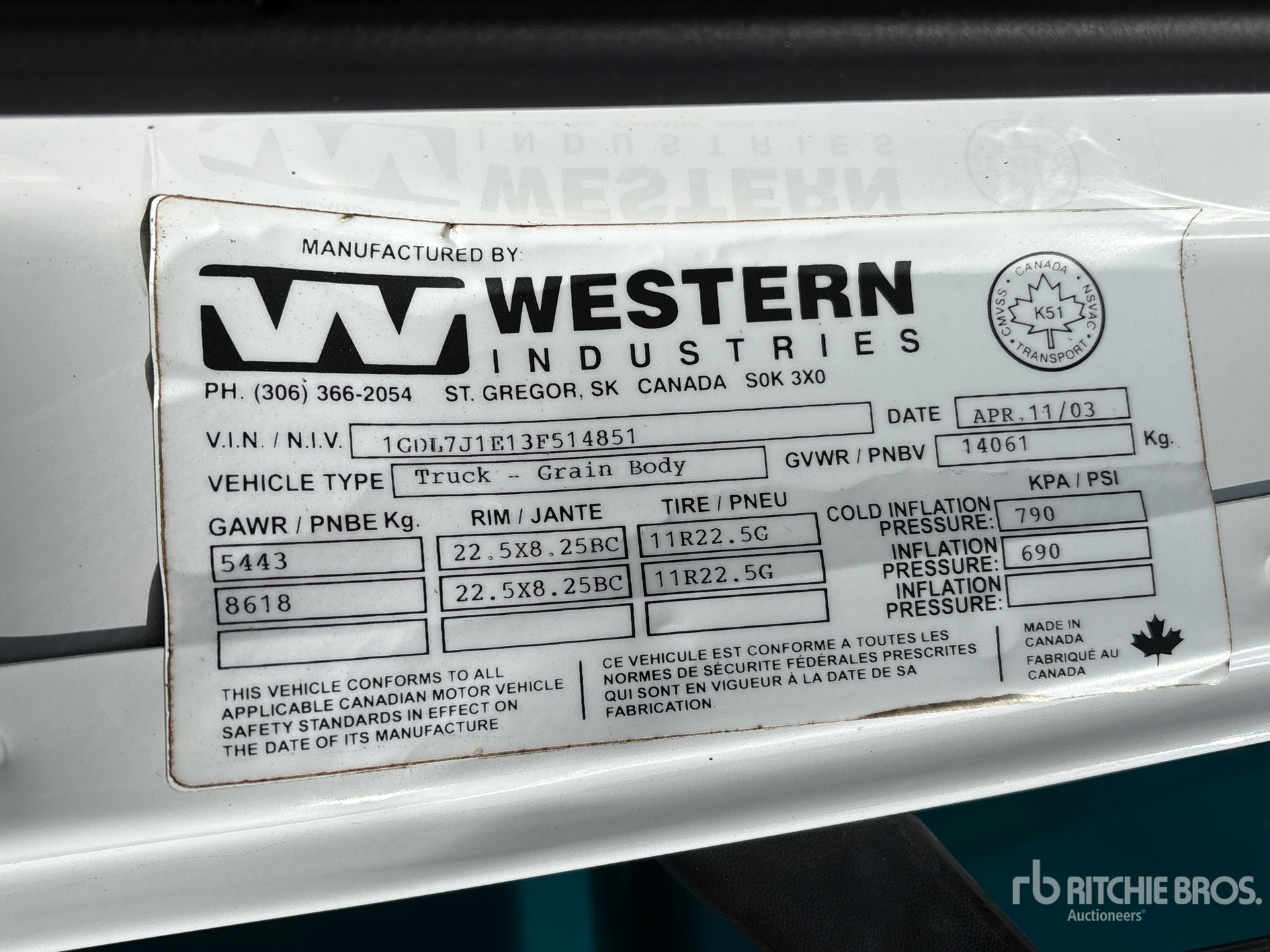 General Appearance with Second Serial Number/VIN Photo