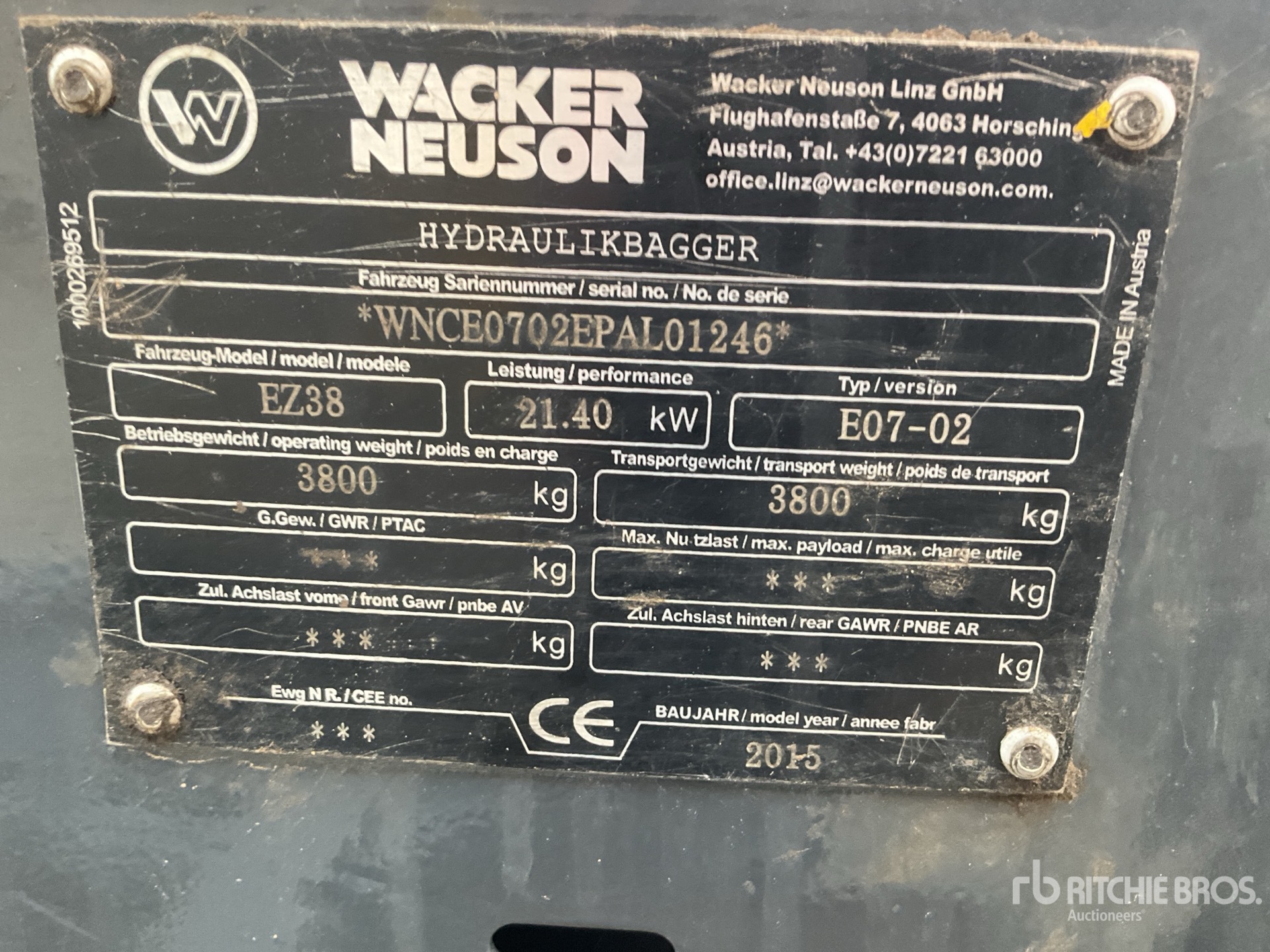 General Appearance with Serial Number / VIN