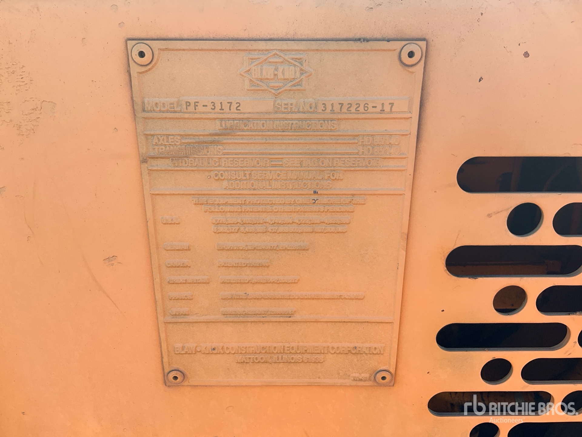 General Appearance with Serial Number / VIN
