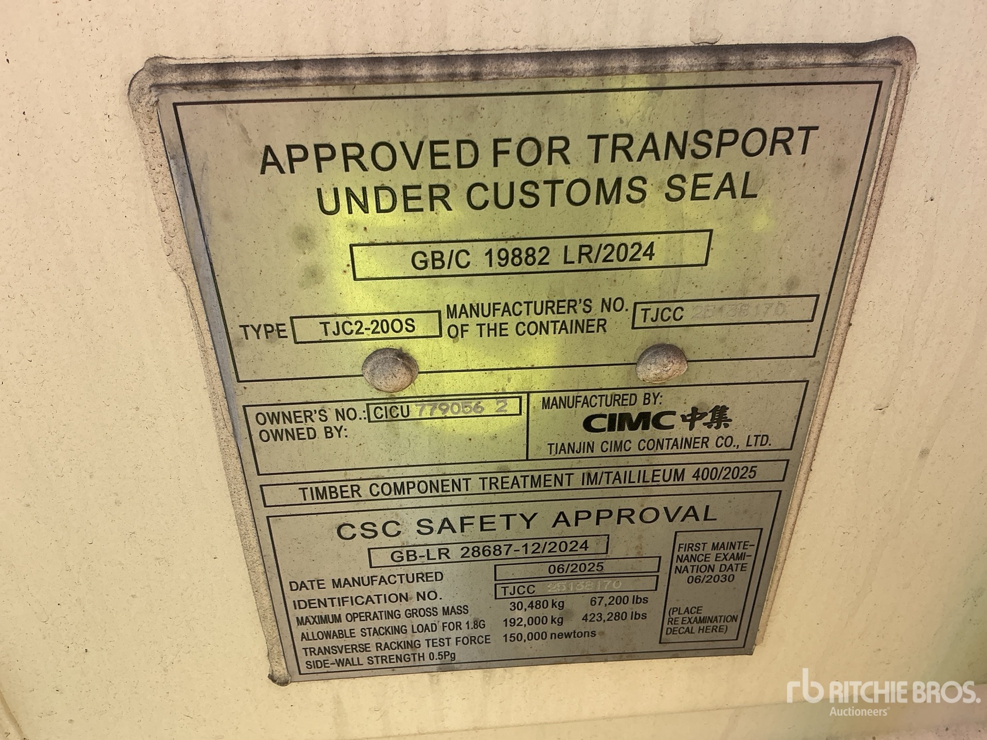 General Appearance with Serial Number / VIN