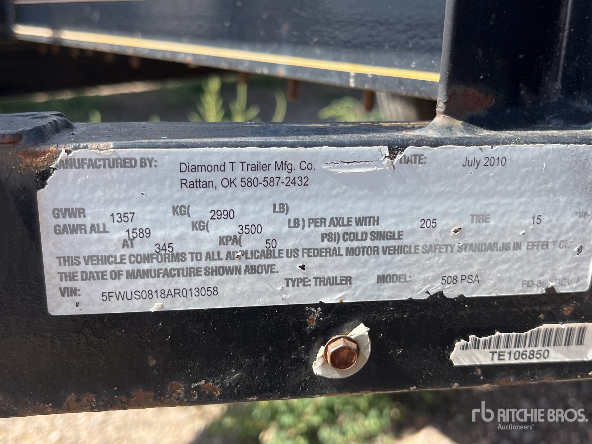 General Appearance with Serial Number / VIN