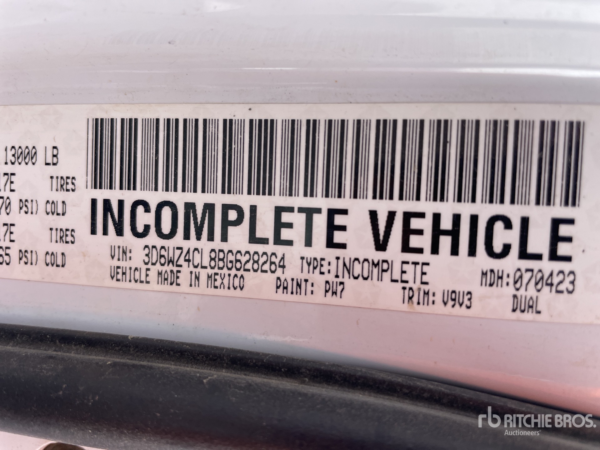 General Appearance with Serial Number / VIN