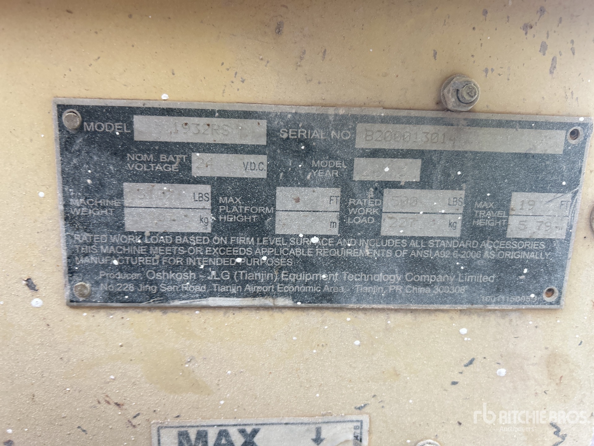General Appearance with Serial Number / VIN