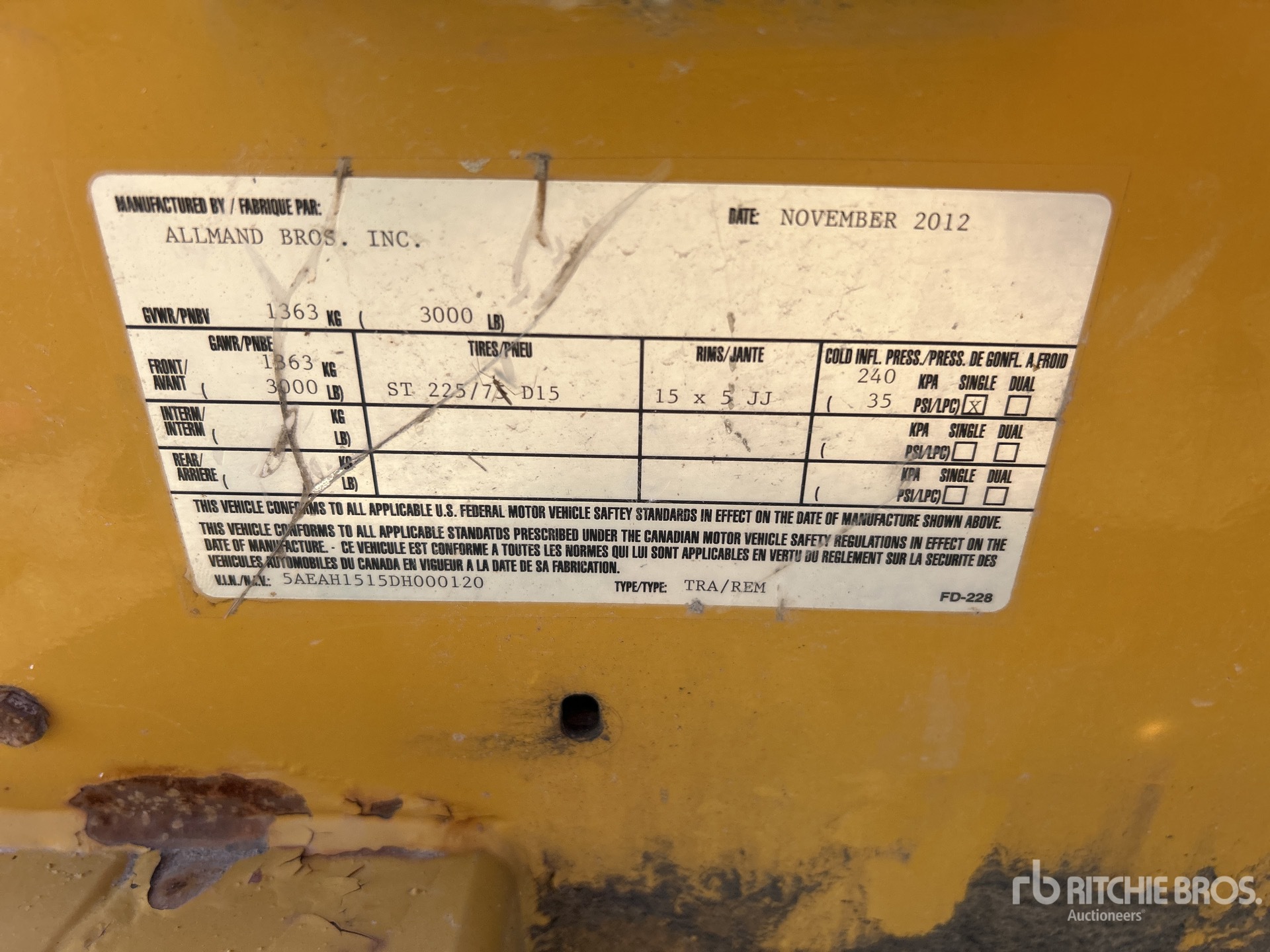 General Appearance with Serial Number / VIN