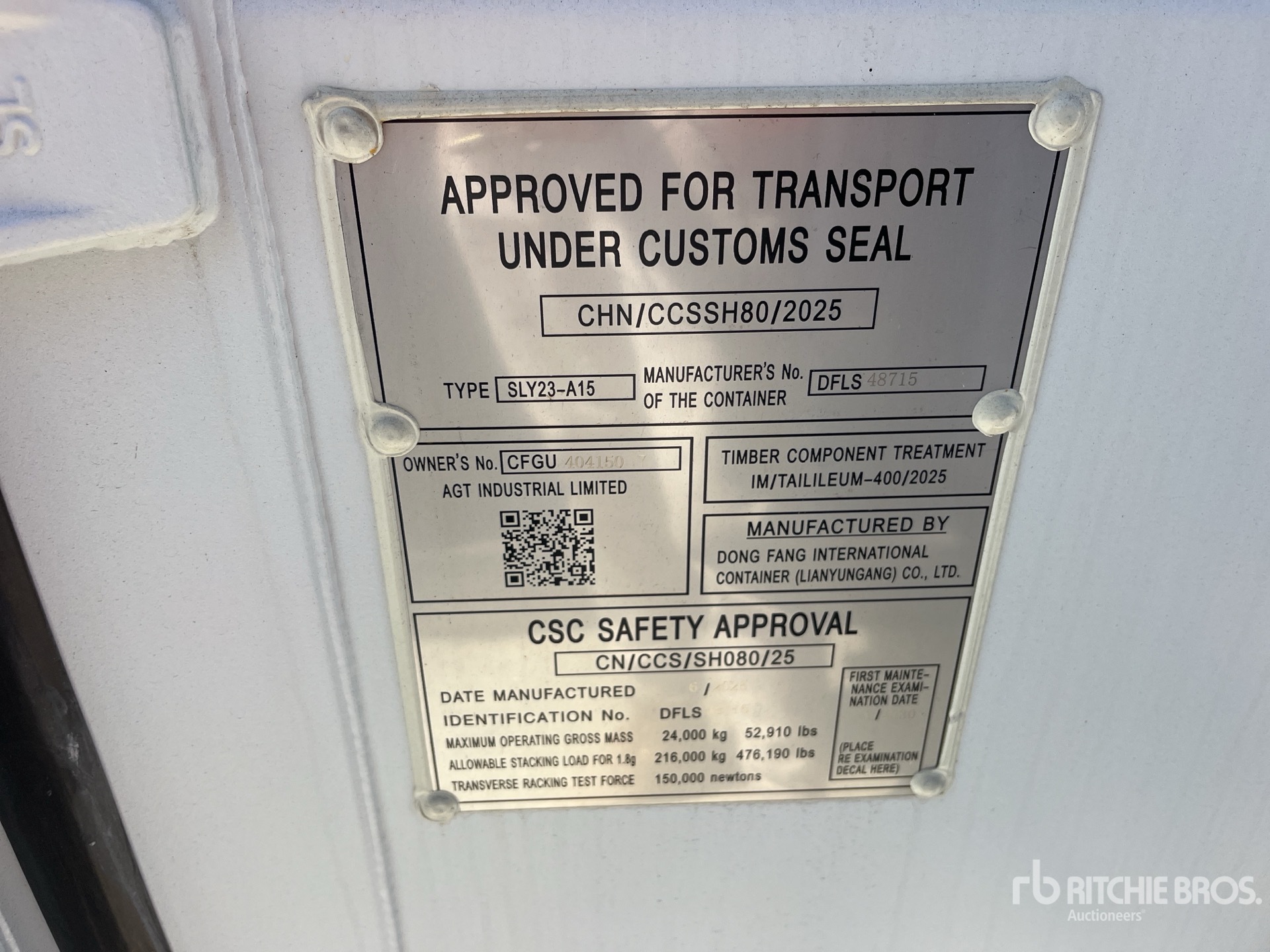 General Appearance with Serial Number / VIN