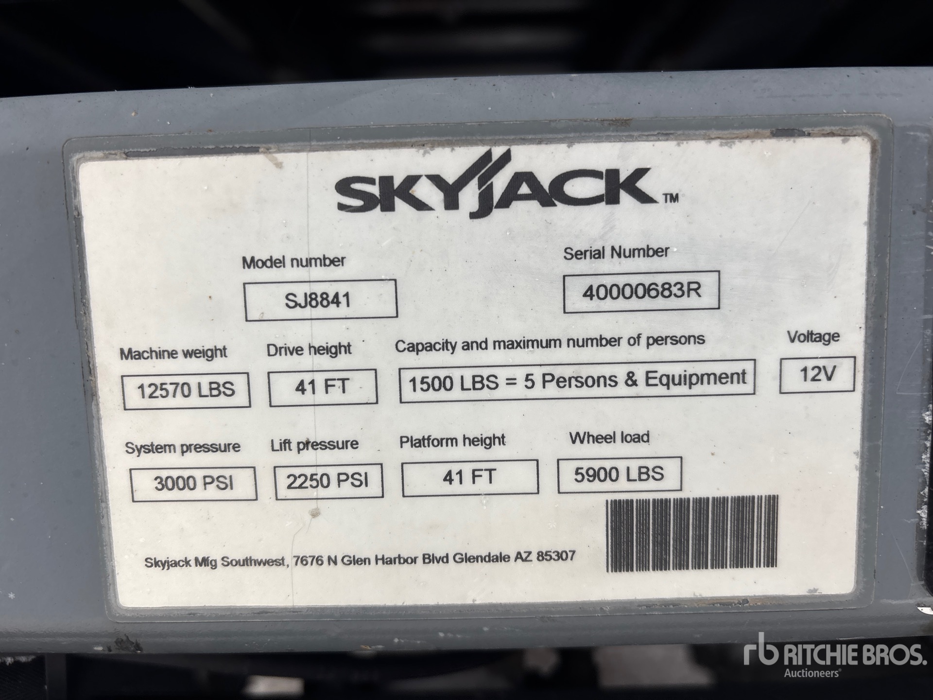 General Appearance with N.º de serie/VIN