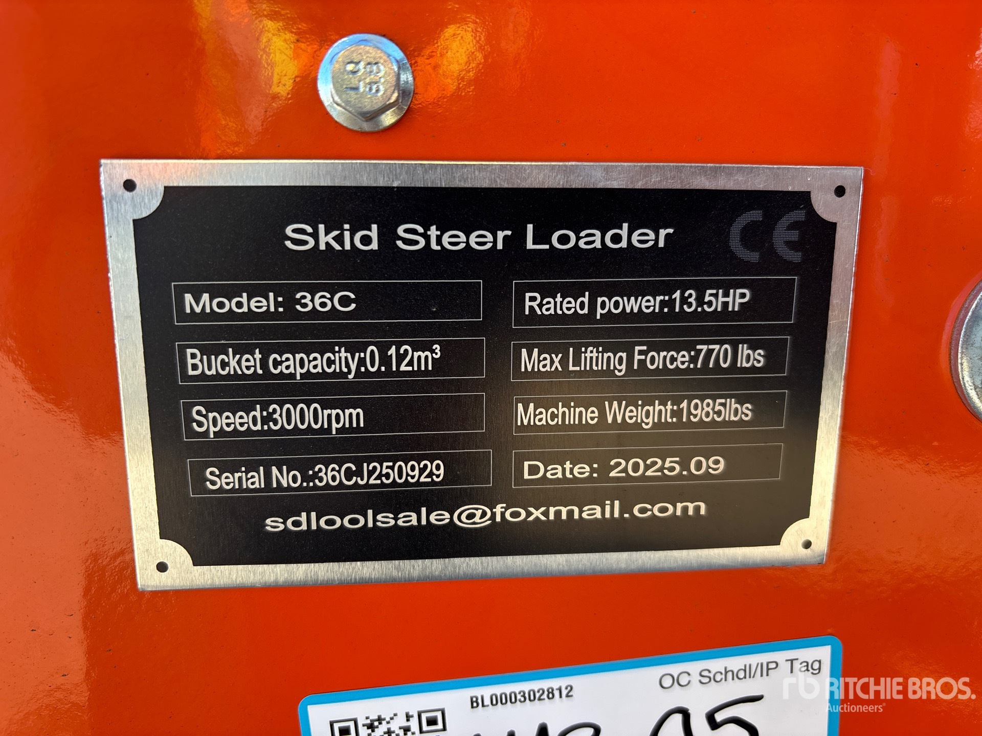 General Appearance with N.º de serie/VIN