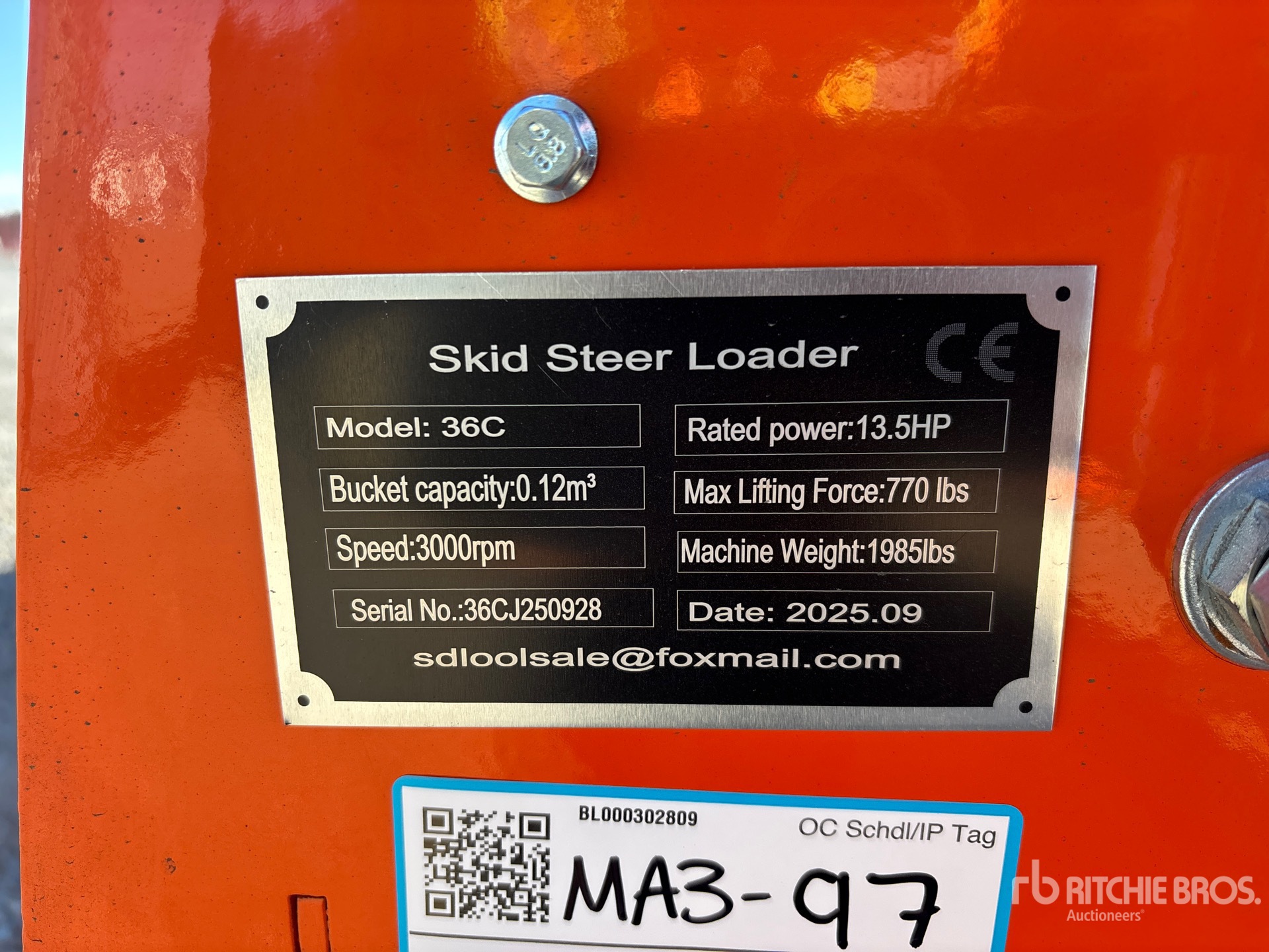 General Appearance with N.º de serie/VIN