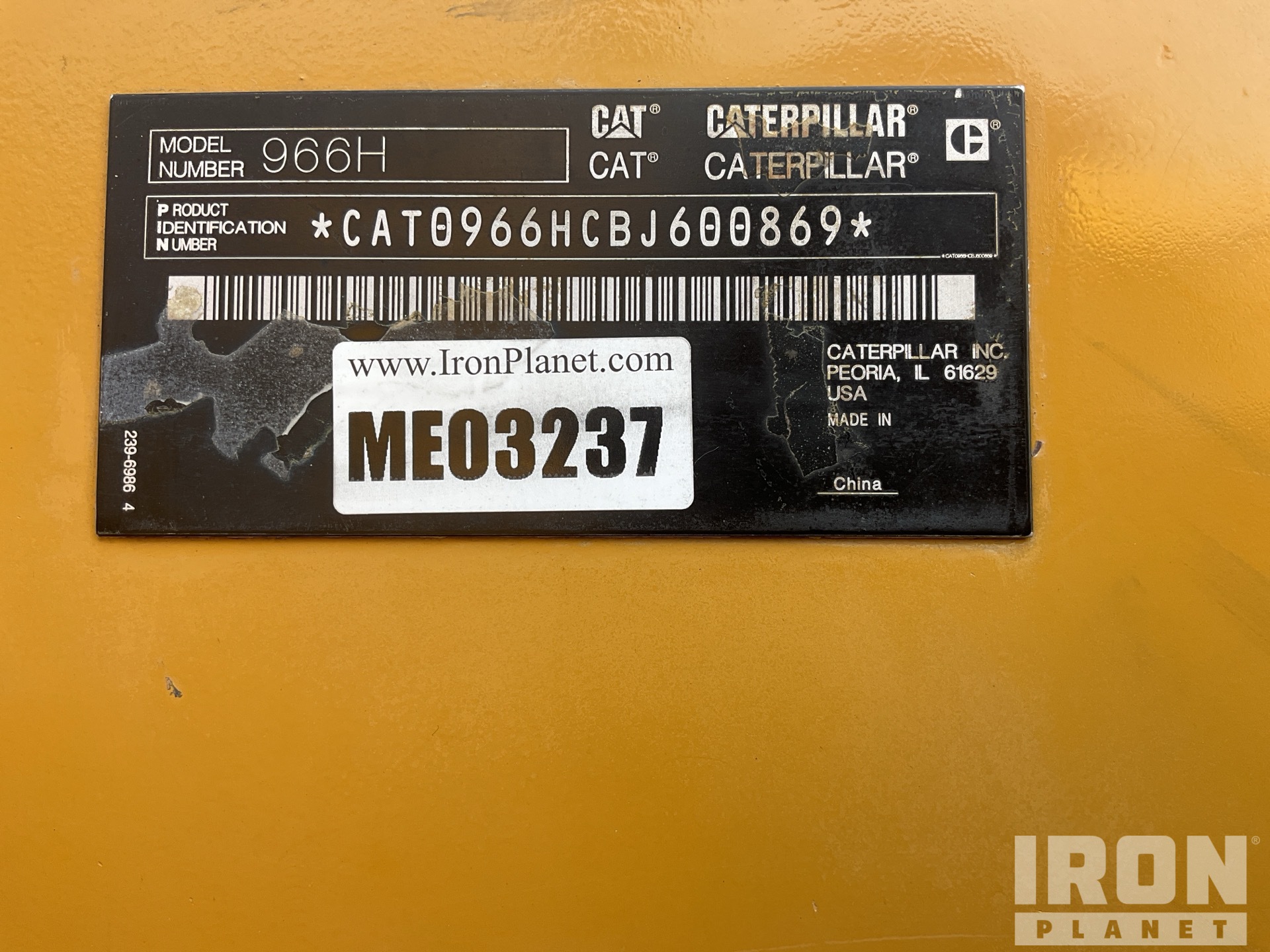 General Appearance with N.º de serie/VIN