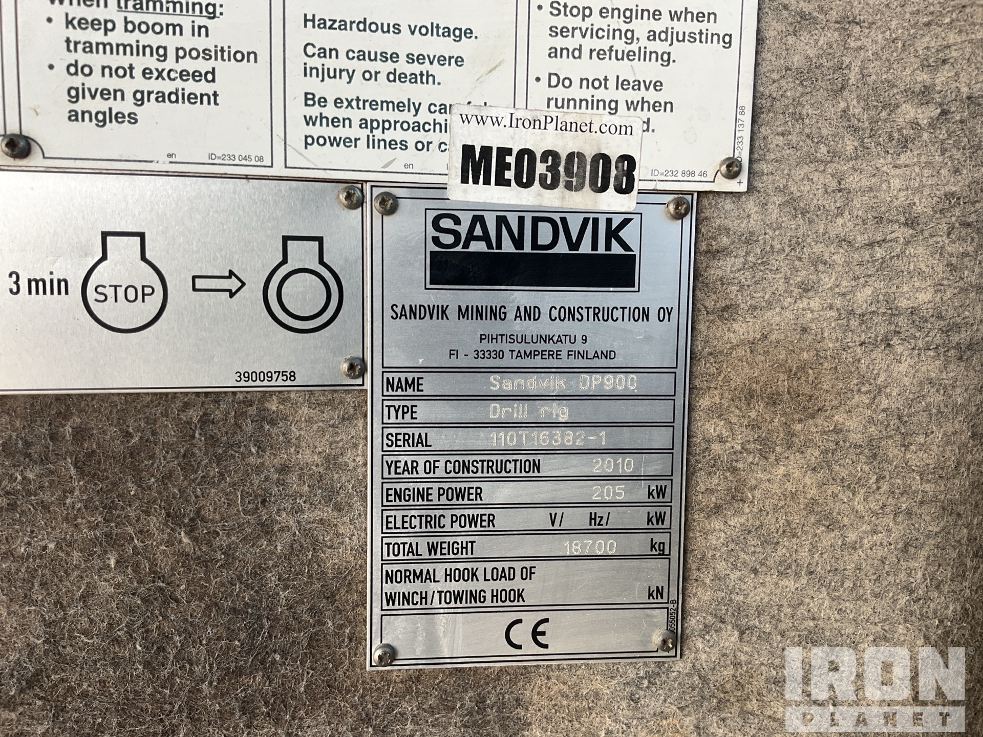 General Appearance with N.º de serie/VIN