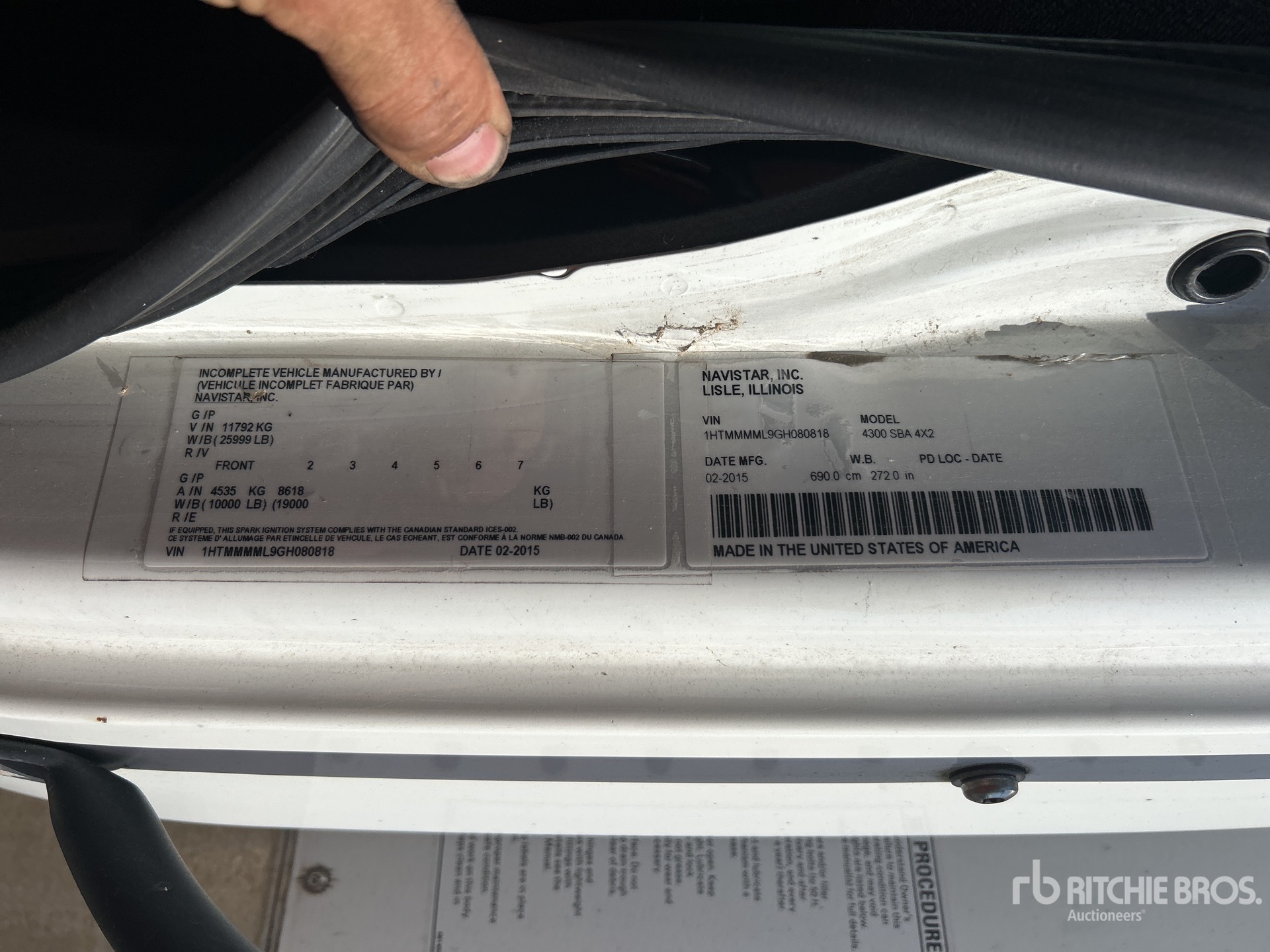 General Appearance with Serial Number / VIN