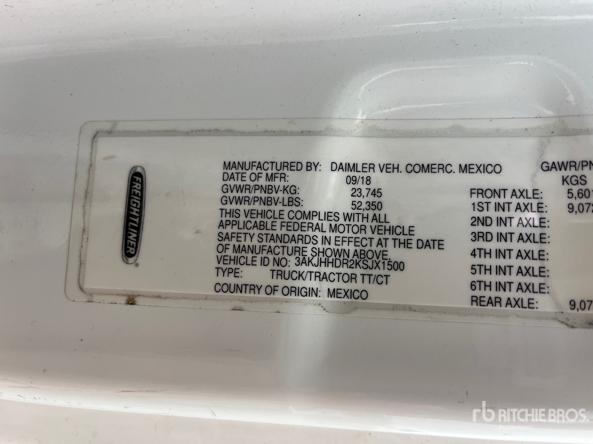 General Appearance with Serial Number / VIN