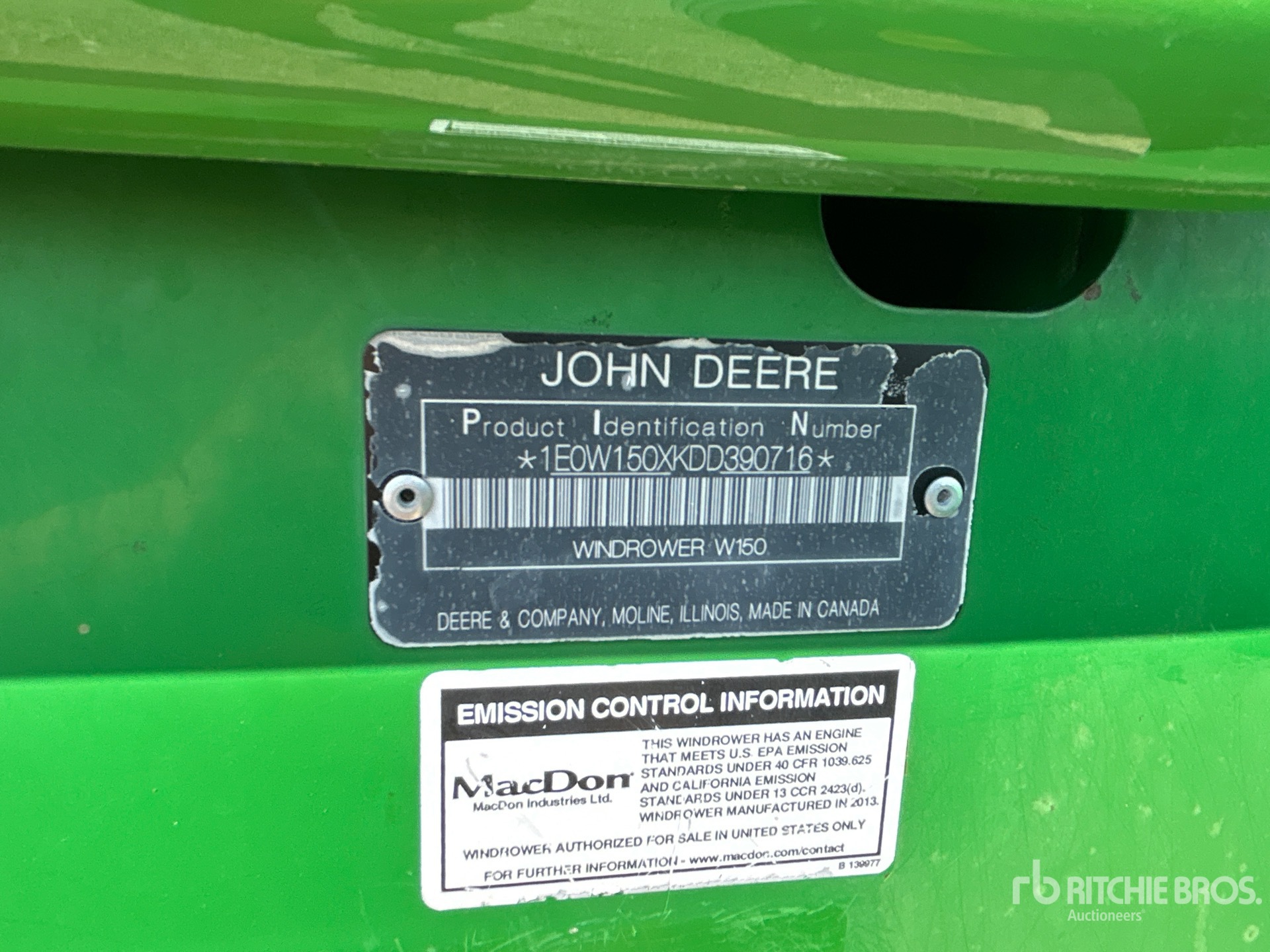 General Appearance with Serial Number / VIN