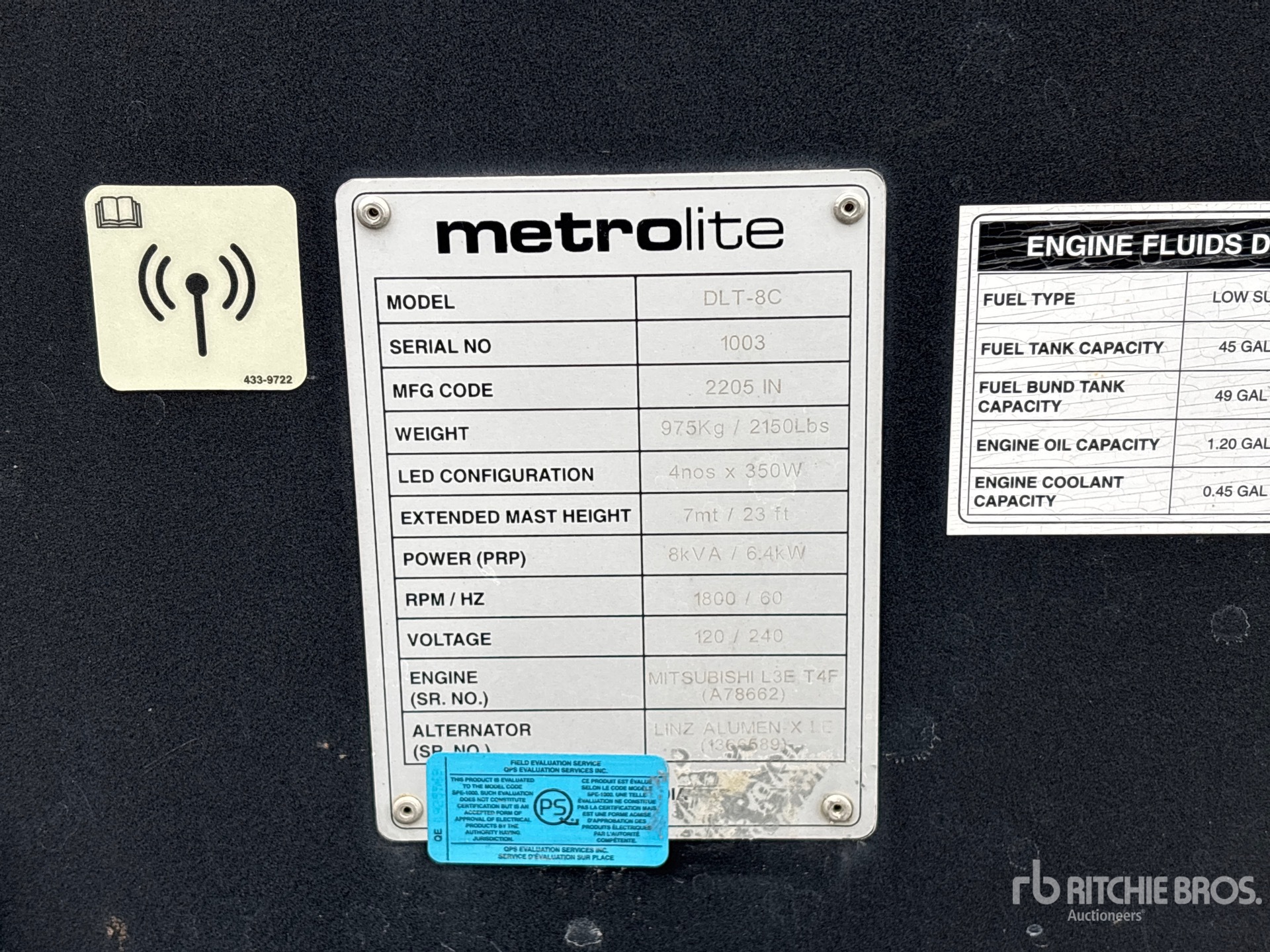 General Appearance with Unit Serial Number