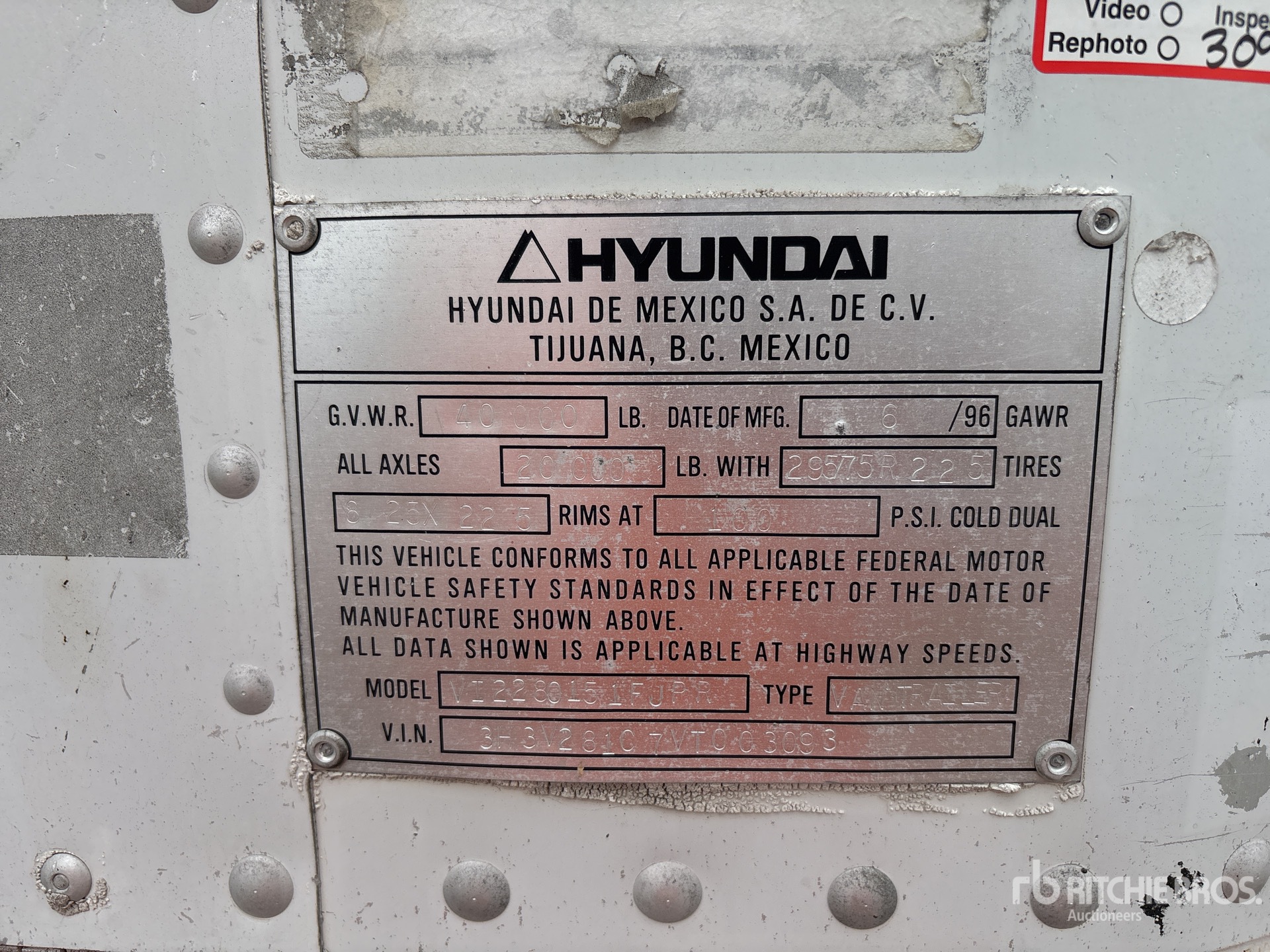 General Appearance with Serial Number / VIN